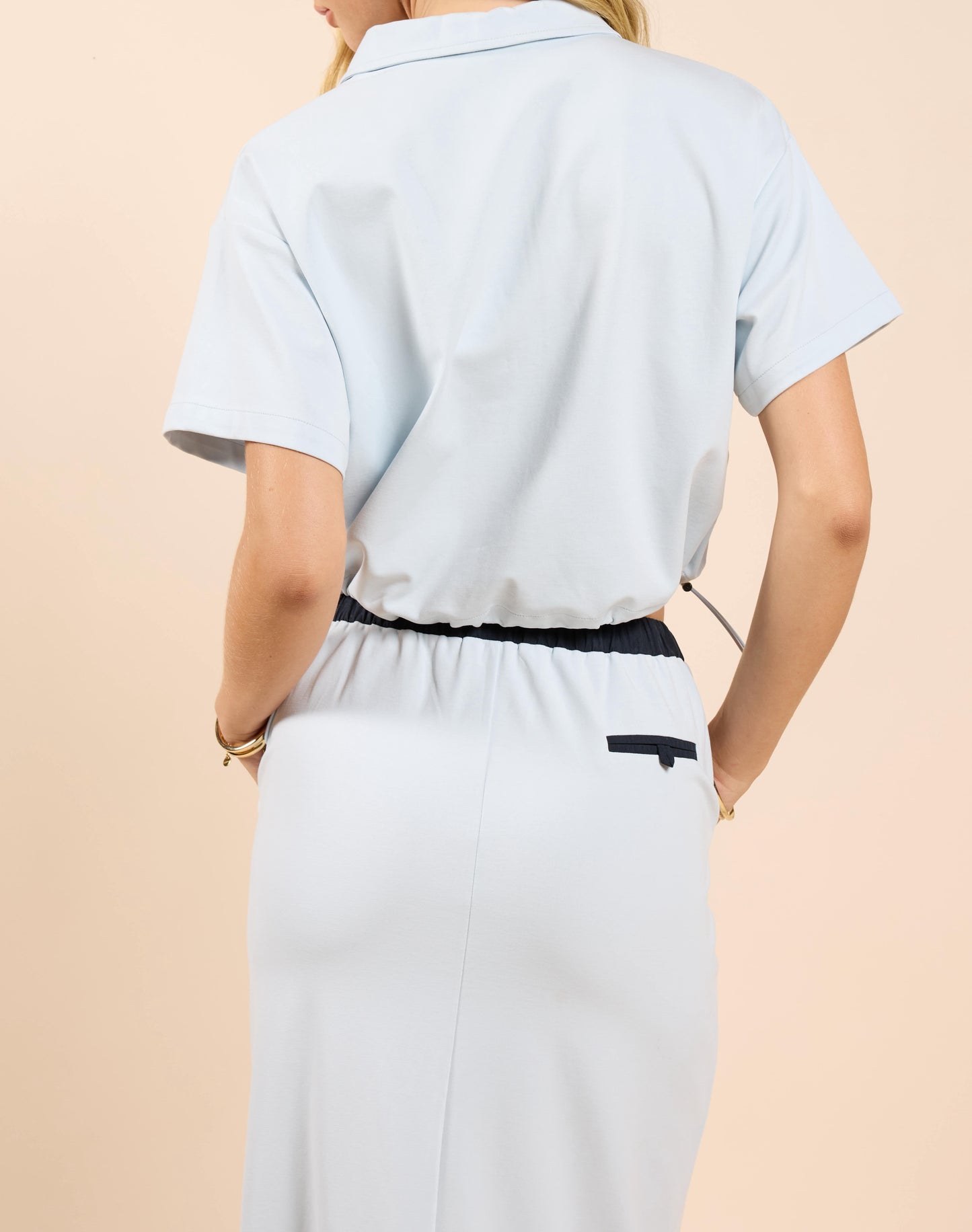 Becky Polo Top with Drawstring Hem