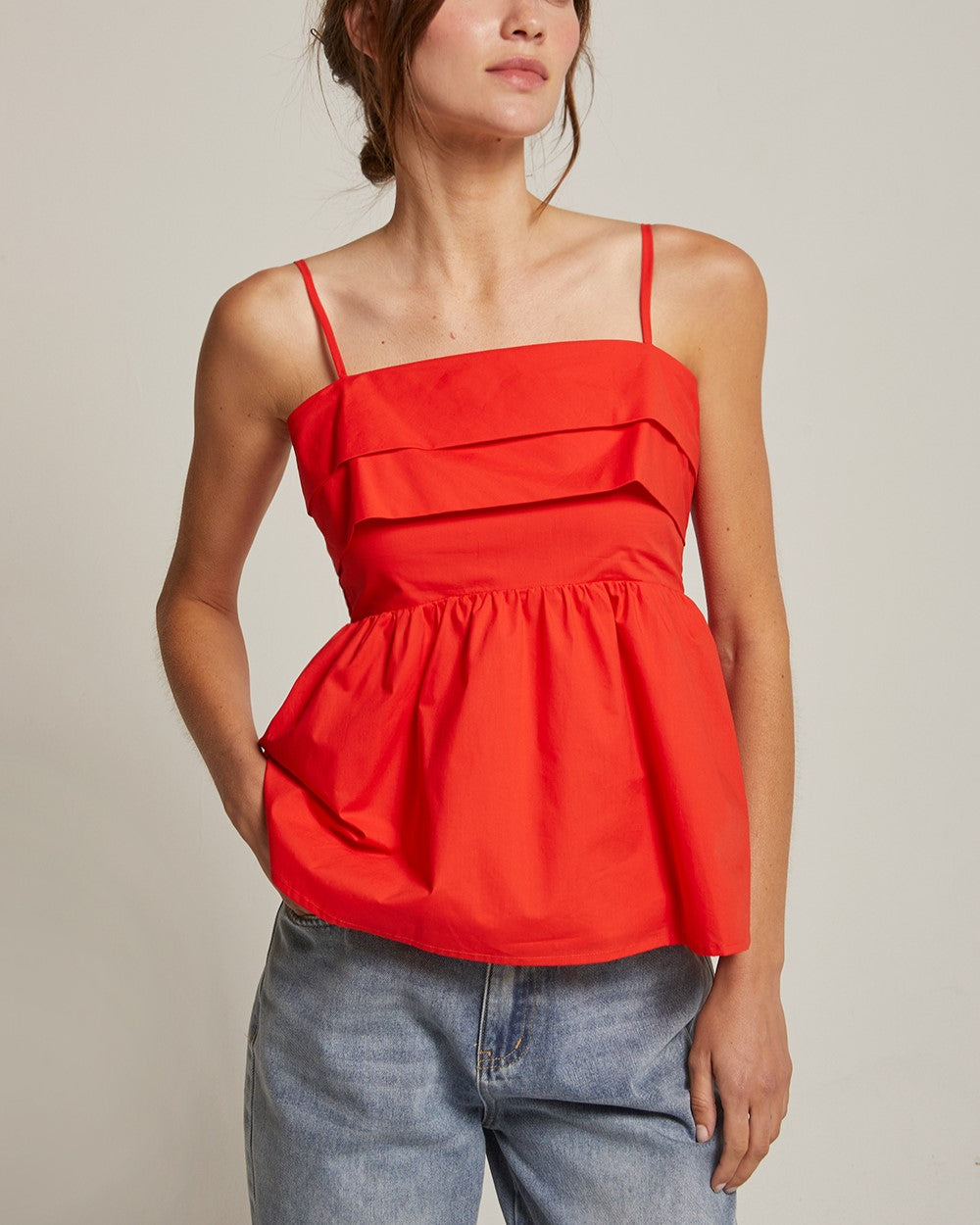 Indy Pleated Baby Doll Camisole Top