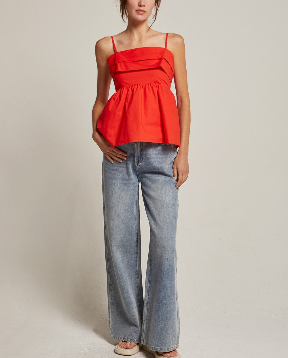 Indy Pleated Baby Doll Camisole Top