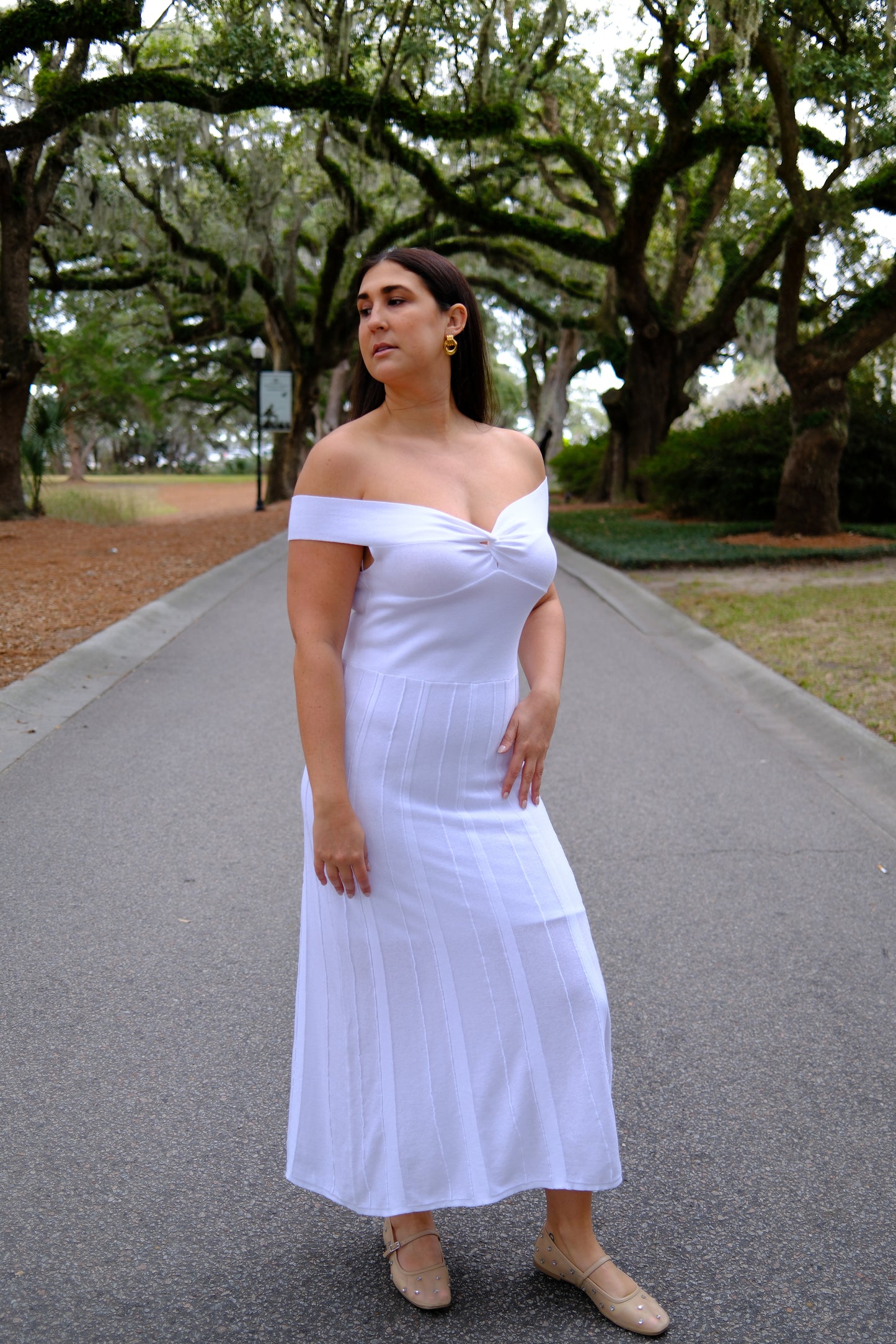 Leah Off Shoulder Knit Dress