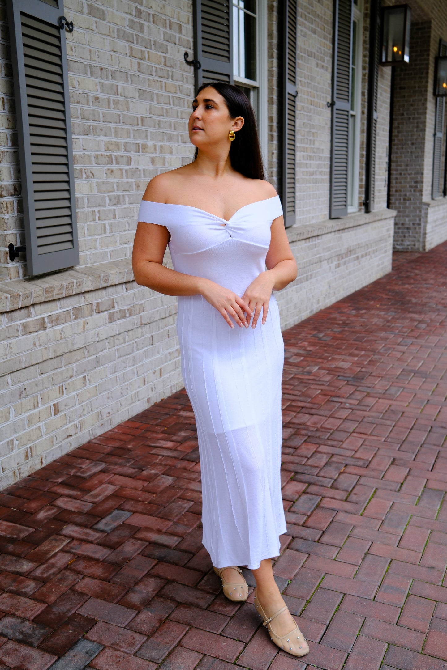 Leah Off Shoulder Knit Dress