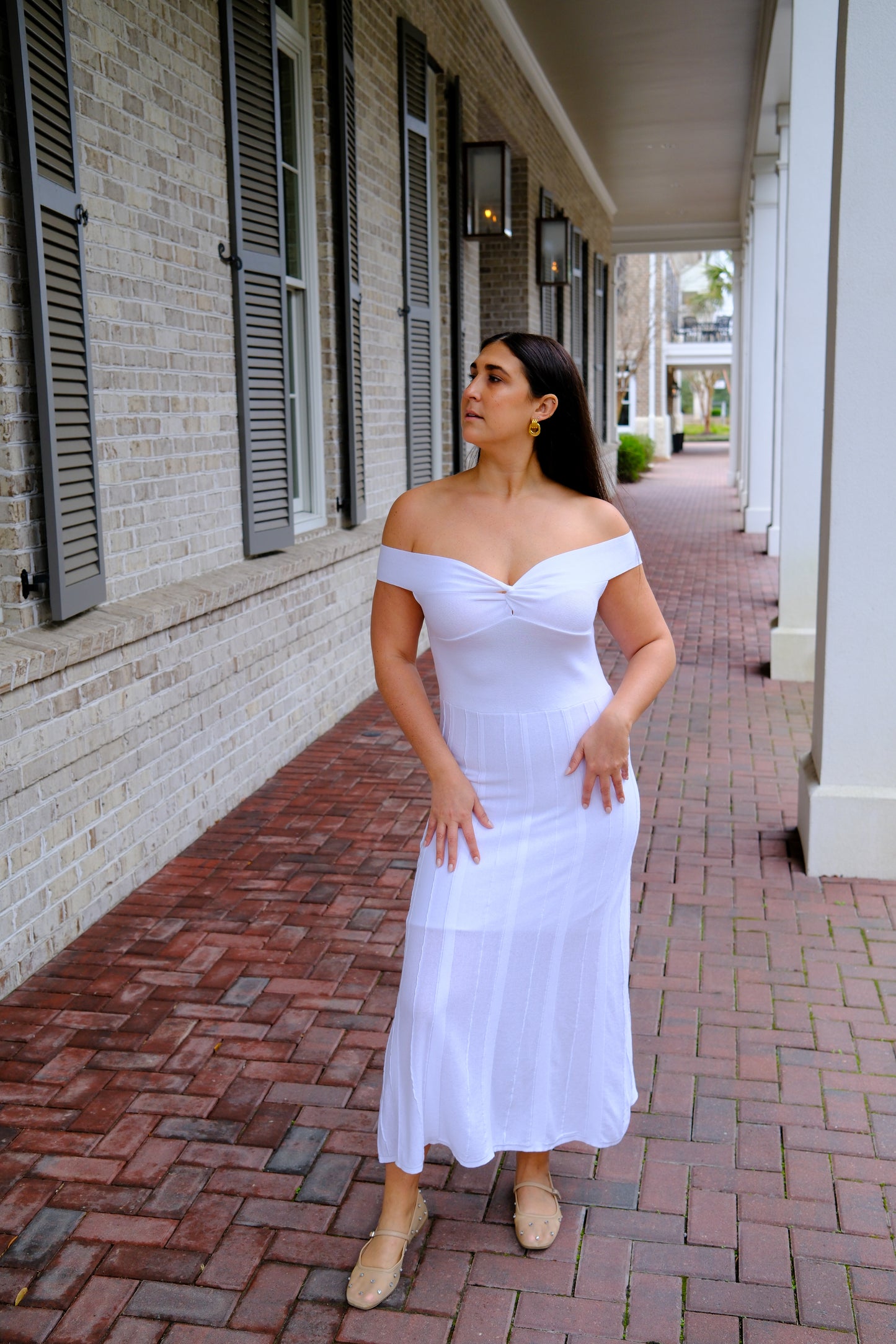 Leah Off Shoulder Knit Dress