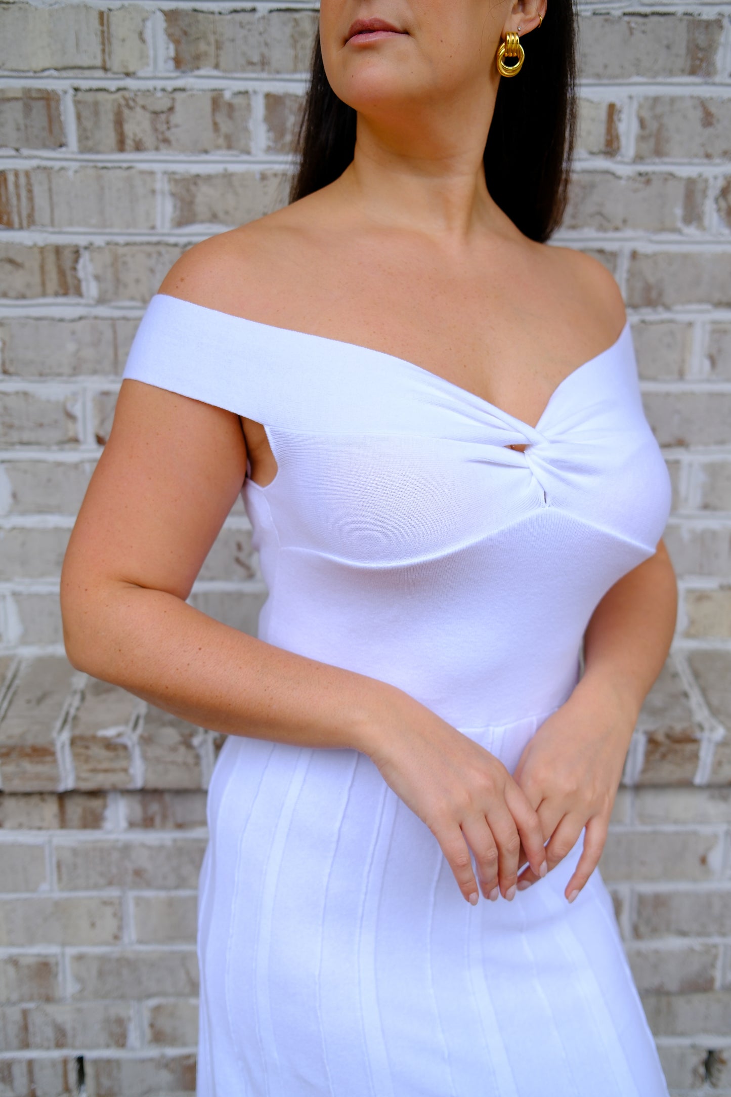 Leah Off Shoulder Knit Dress