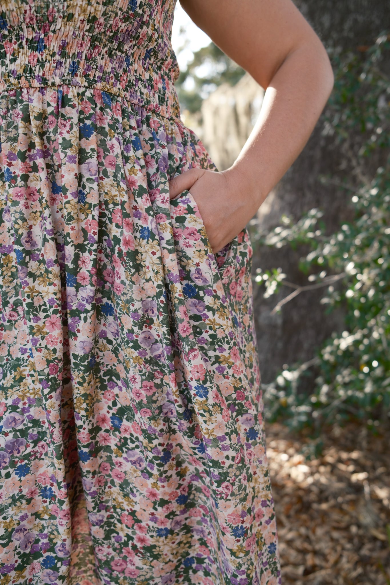 Riley Floral Smocked Midi Dress
