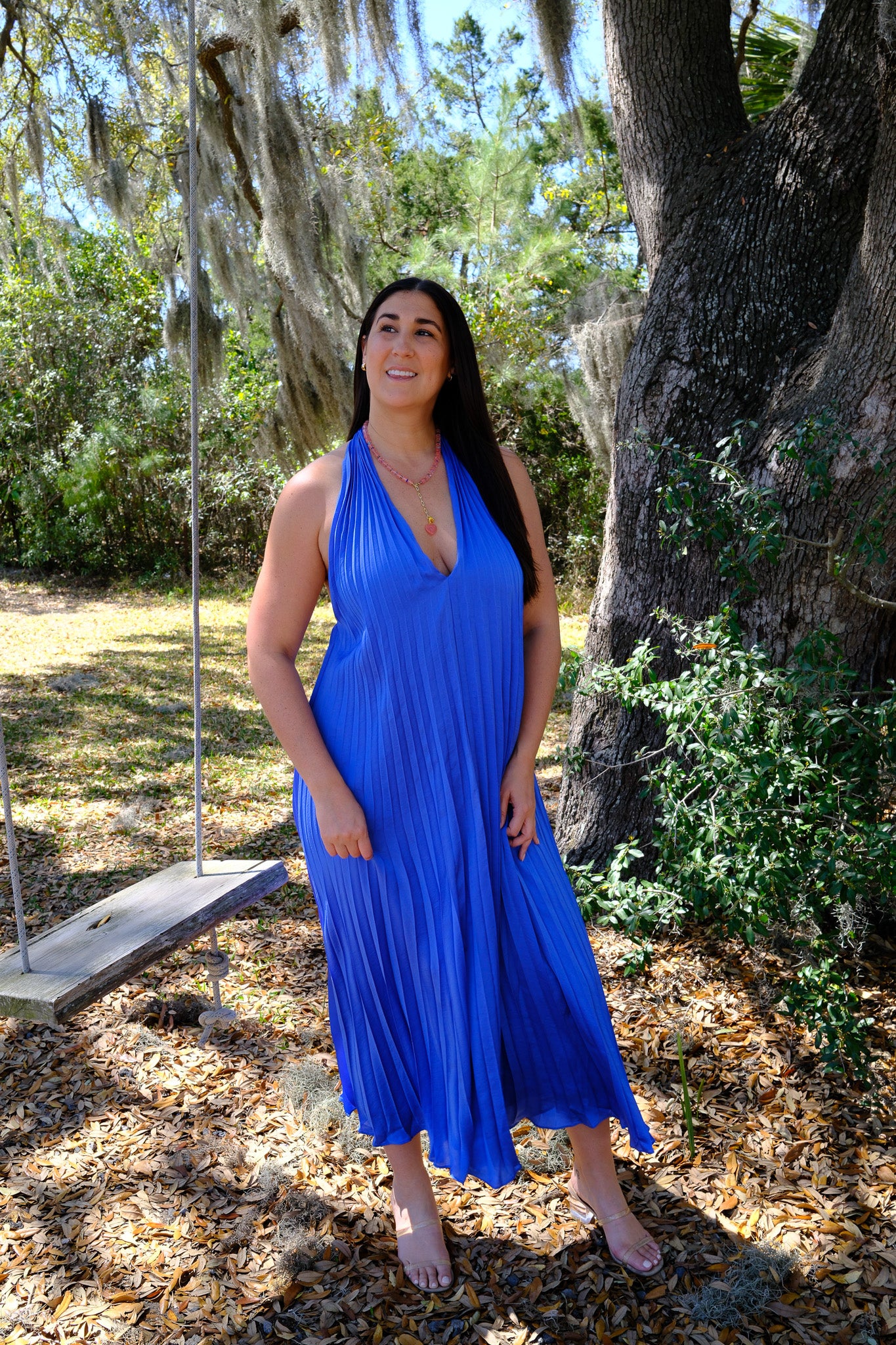 Blyth Pleated Halter Maxi Dress
