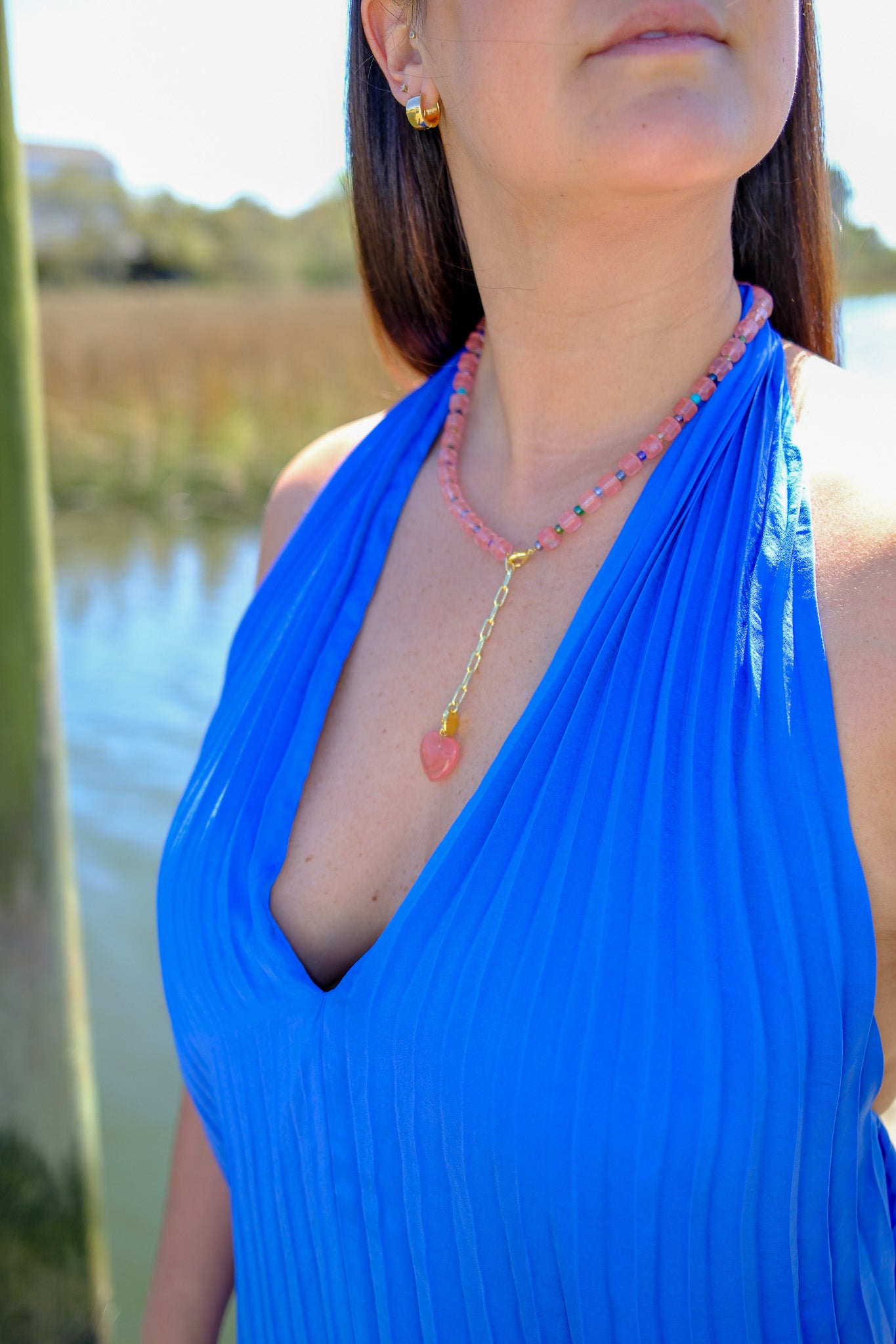 Blyth Pleated Halter Maxi Dress