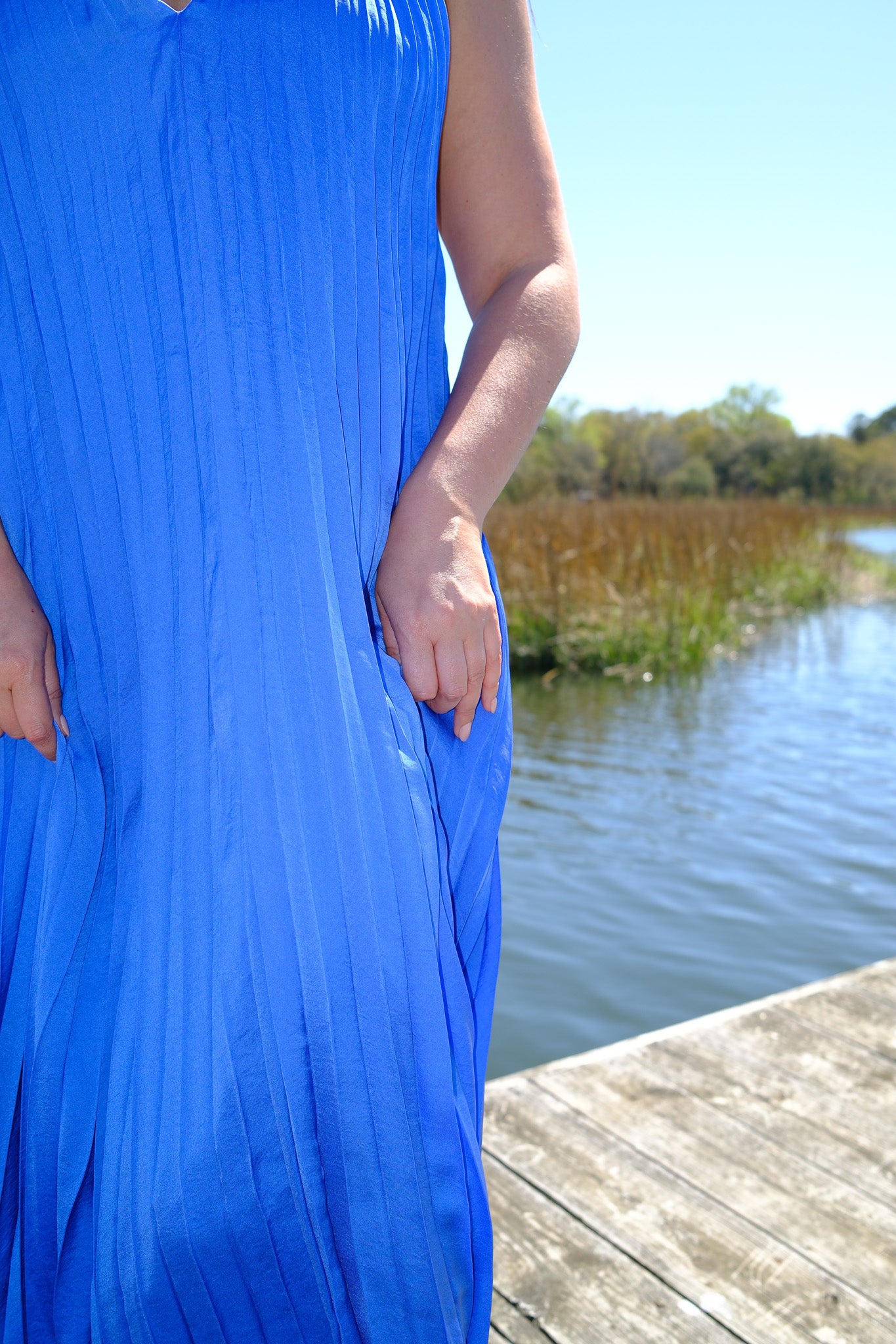 Blyth Pleated Halter Maxi Dress