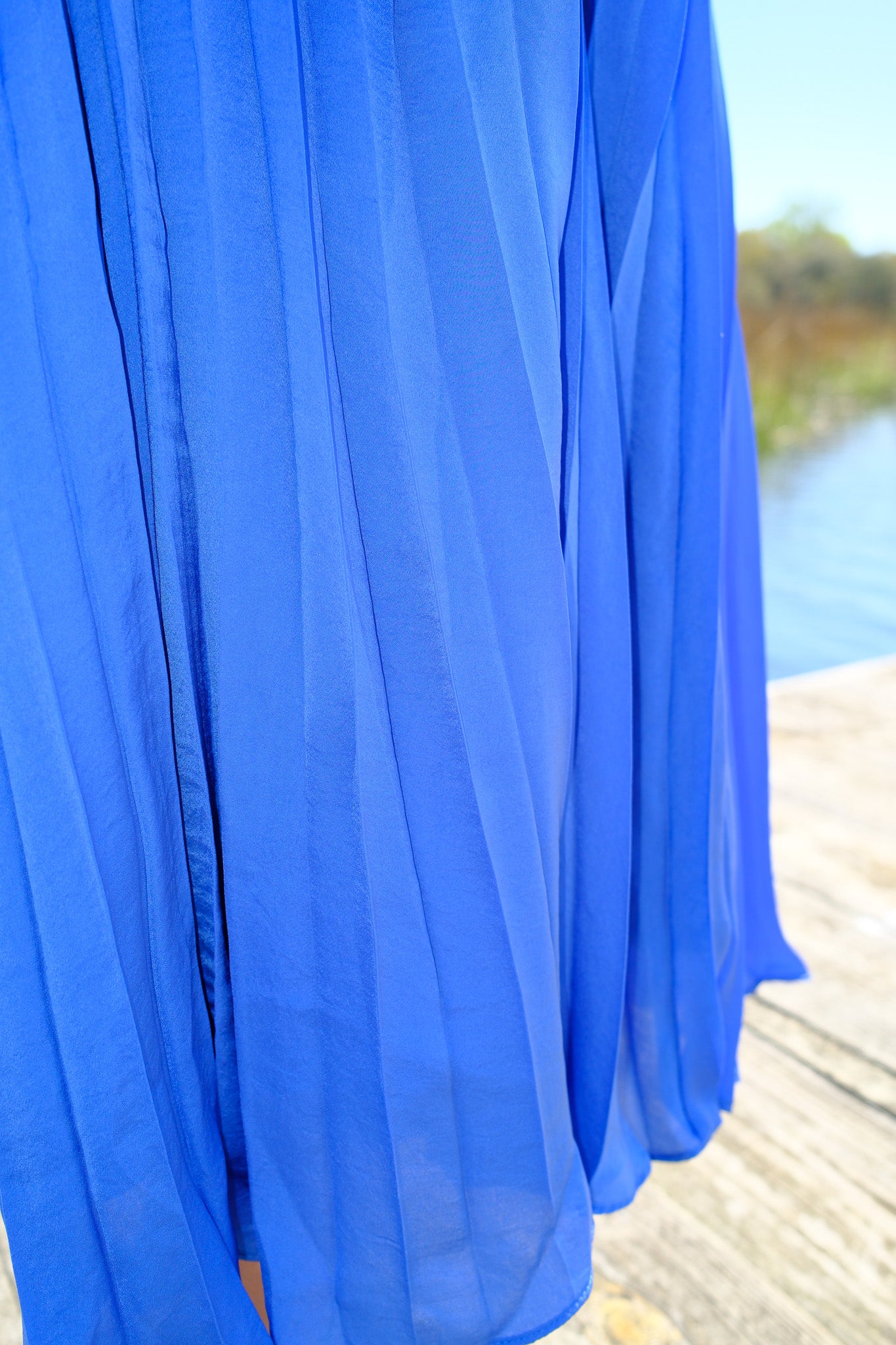 Blyth Pleated Halter Maxi Dress
