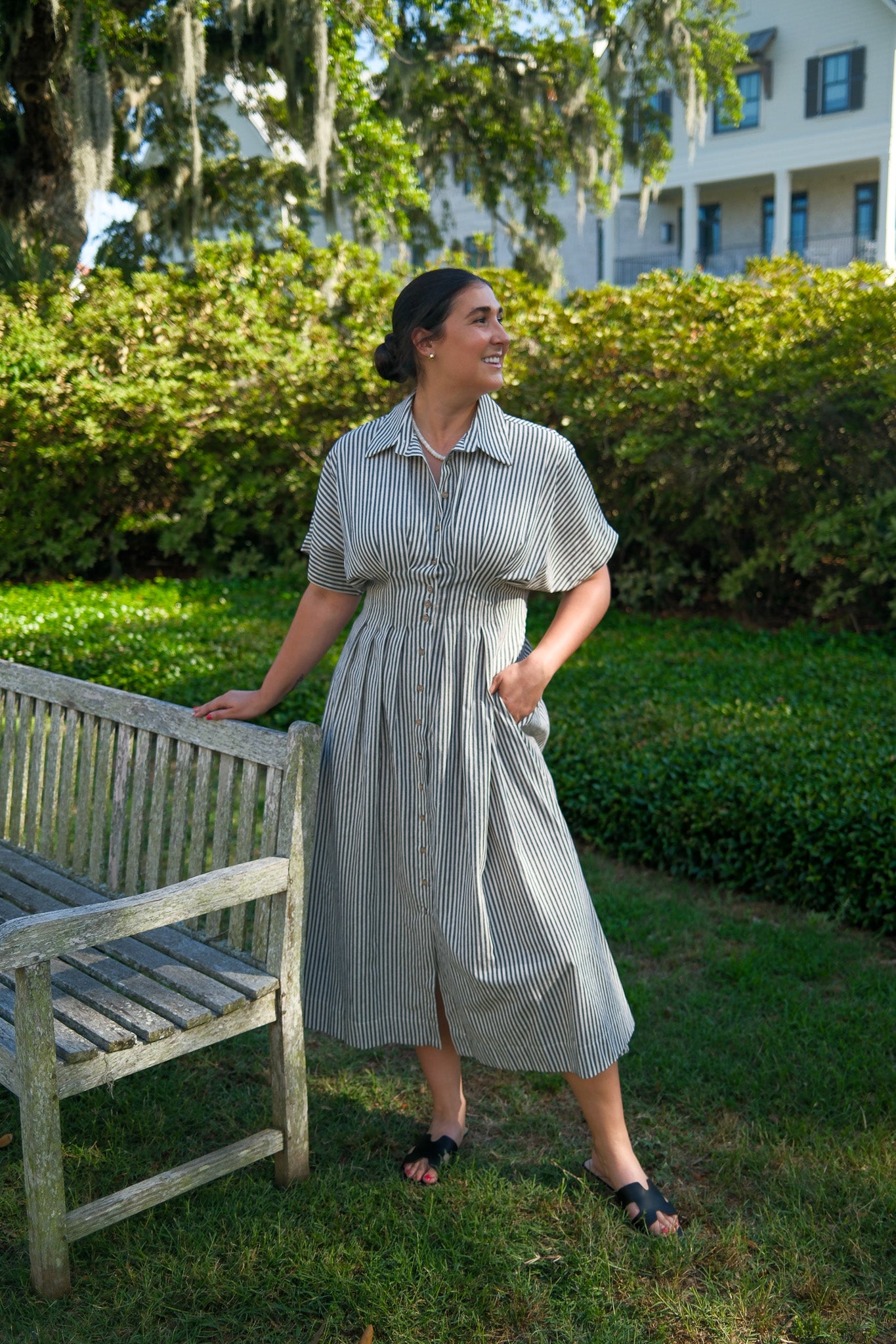 Nina Striped Button Up Maxi Dress