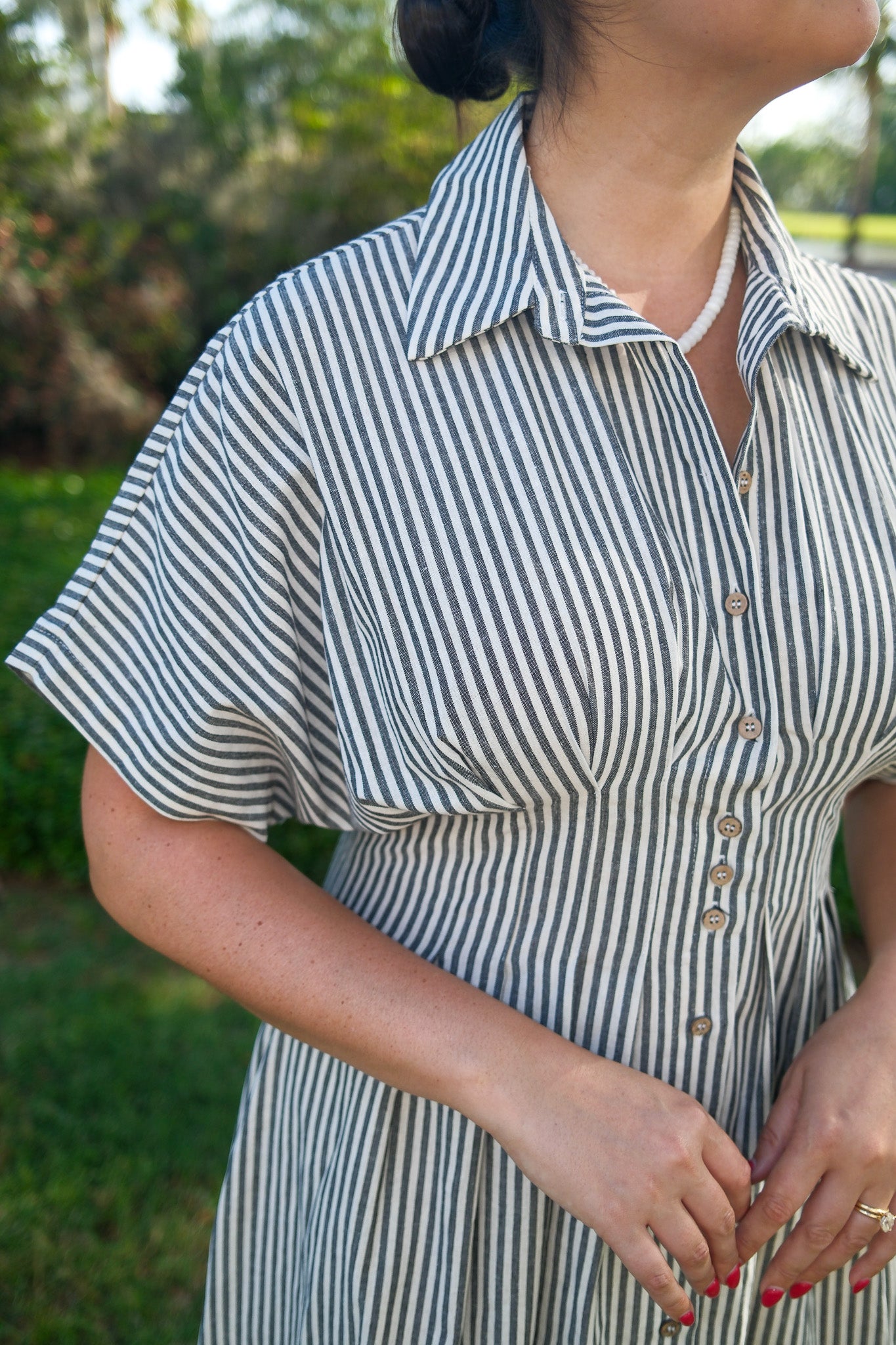 Nina Striped Button Up Maxi Dress