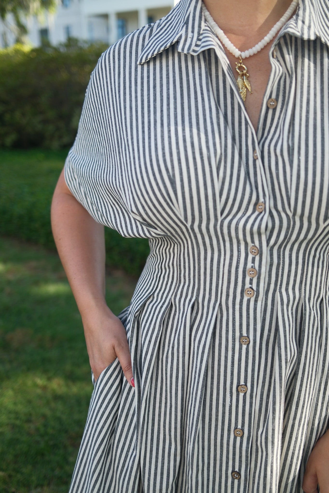 Nina Striped Button Up Maxi Dress