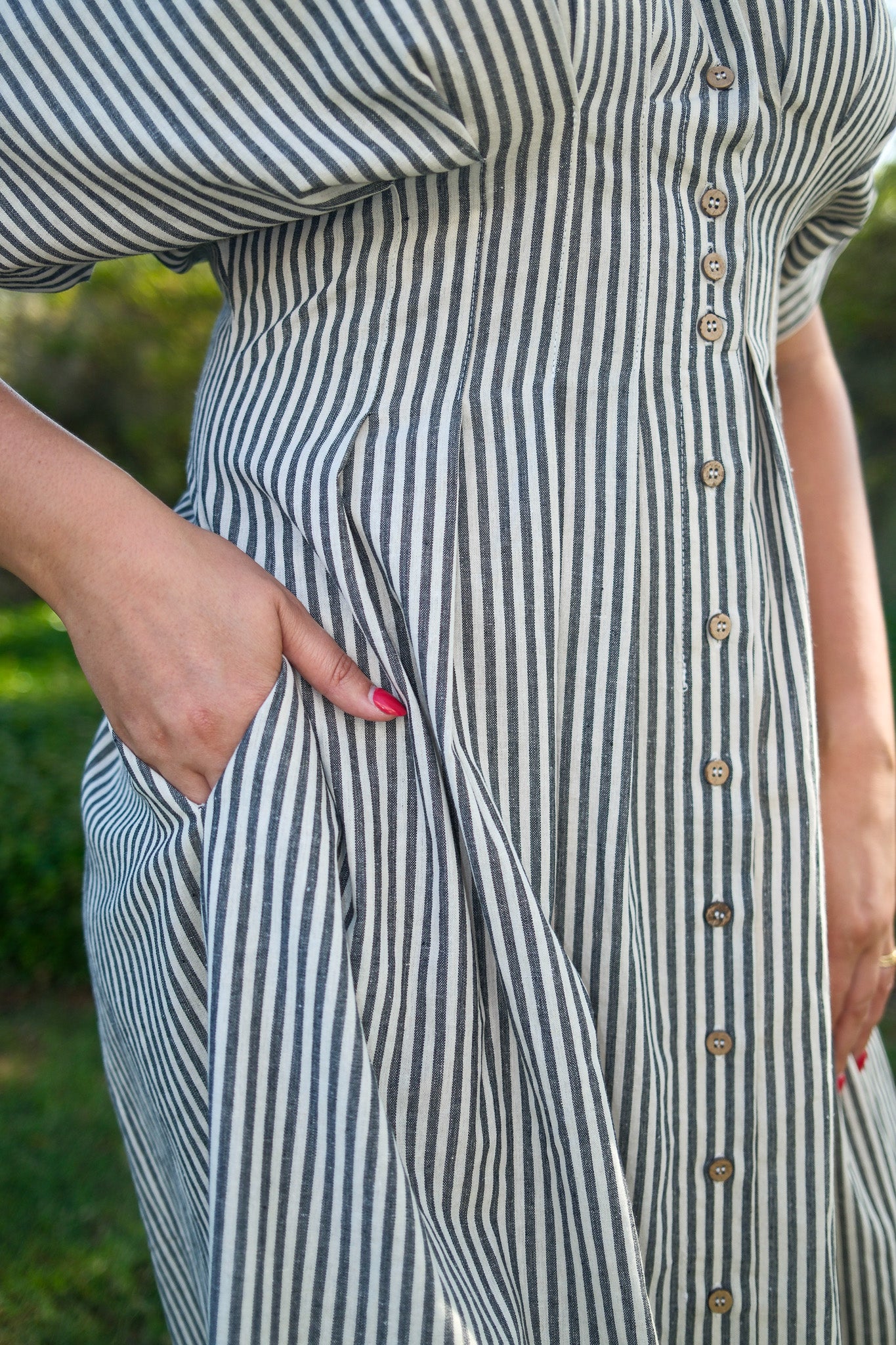 Nina Striped Button Up Maxi Dress
