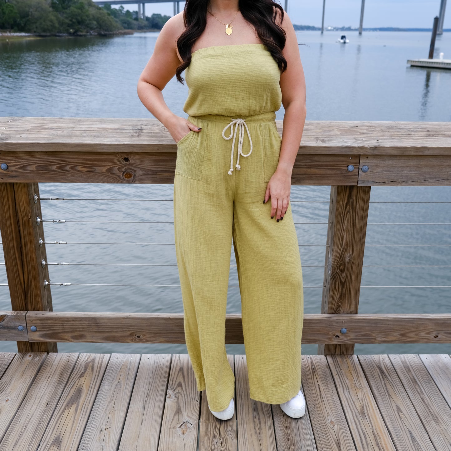 Andes Strapless Drawstring Jumpsuit