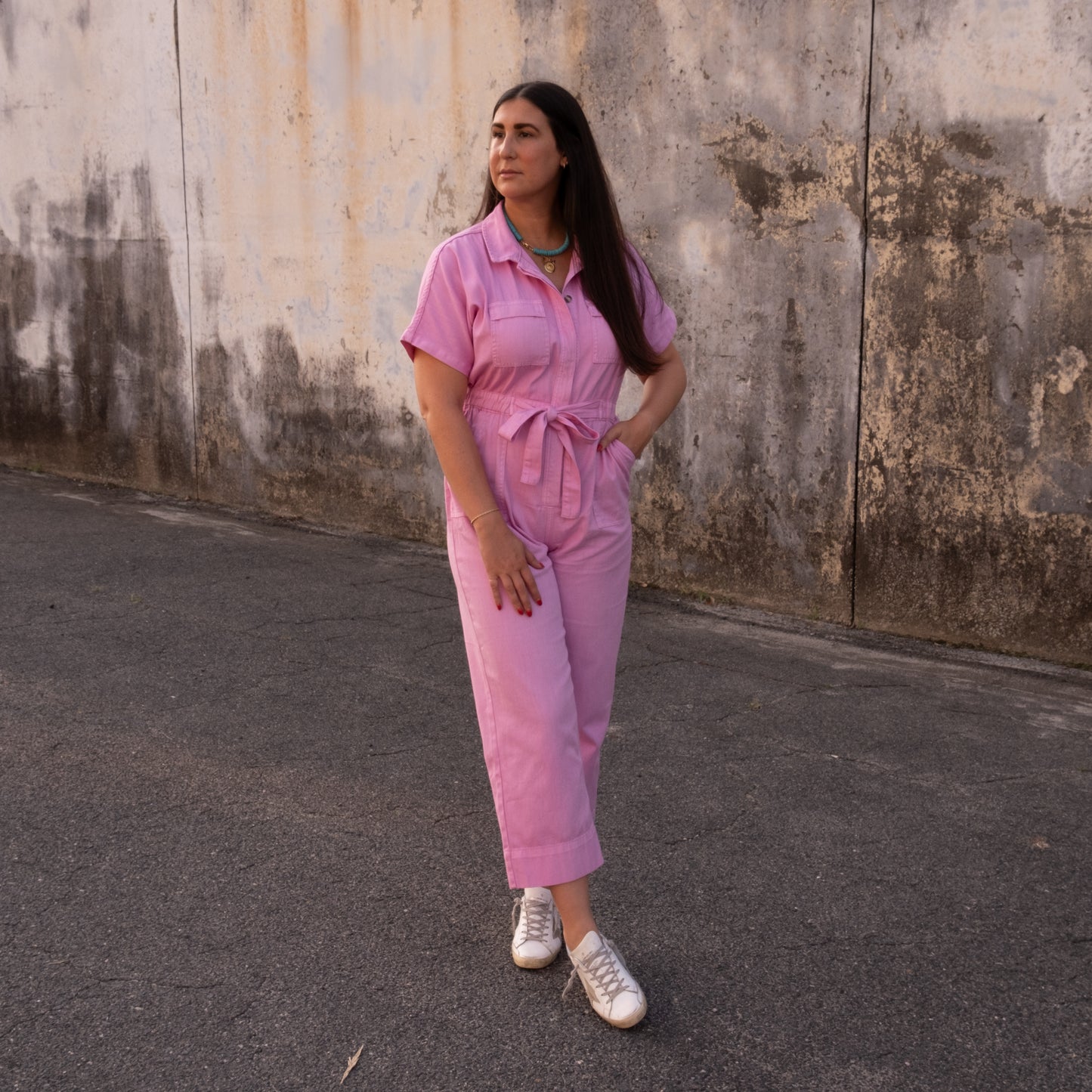 Rosemarie Front Tie Denim Jumpsuit