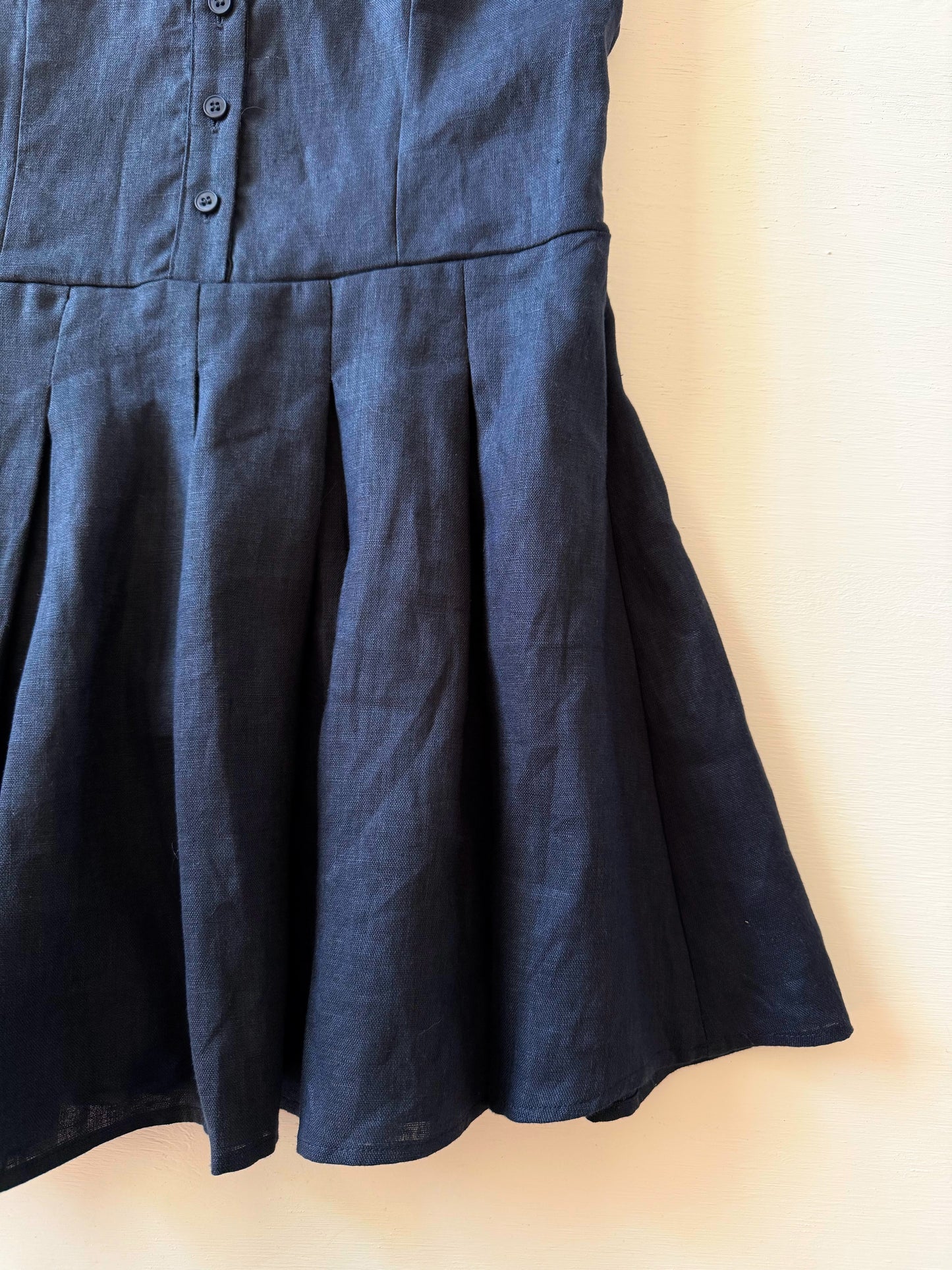 Kiki Pleated Linen Mini Dress