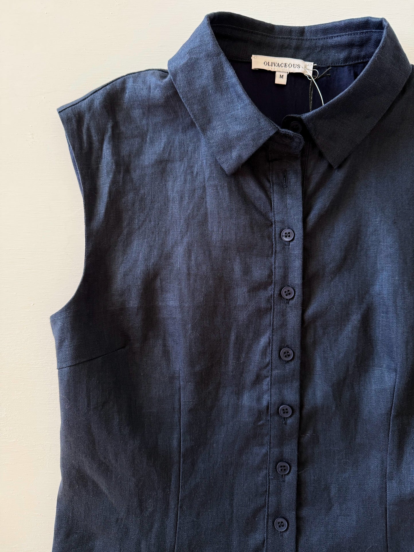 Kiki Pleated Linen Mini Dress