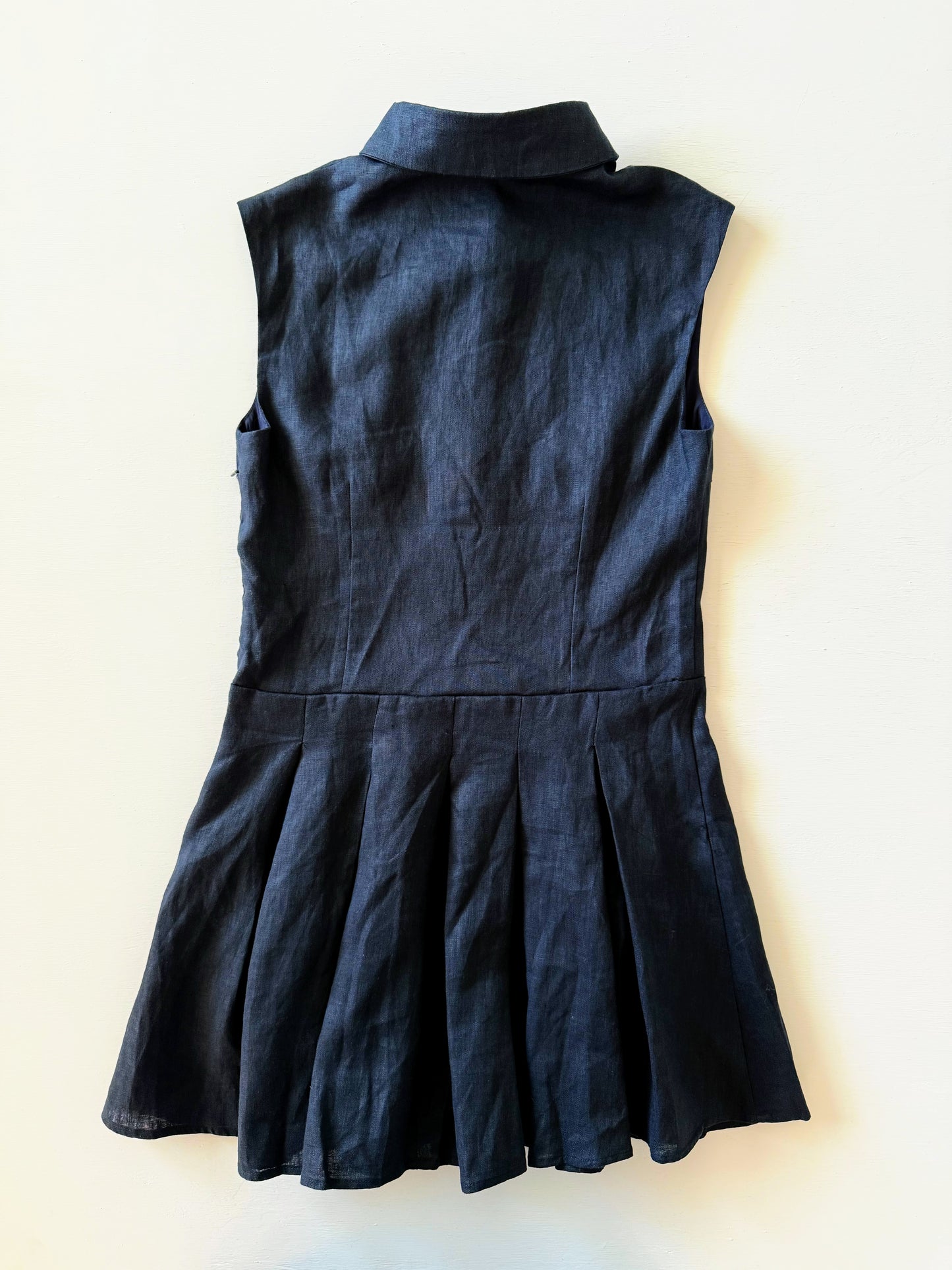 Kiki Pleated Linen Mini Dress