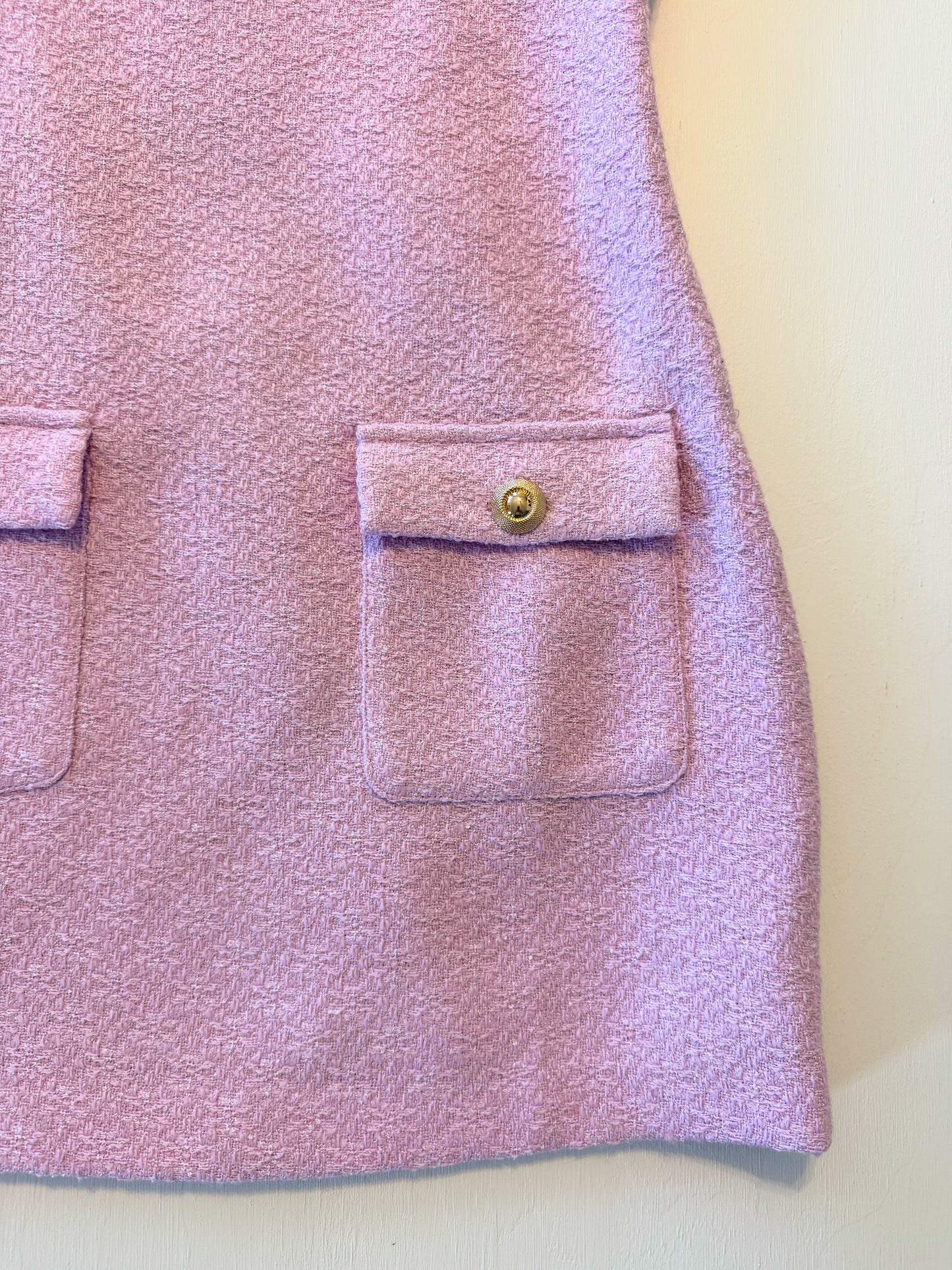 Brianne Square Neck Tweed Mini Dress