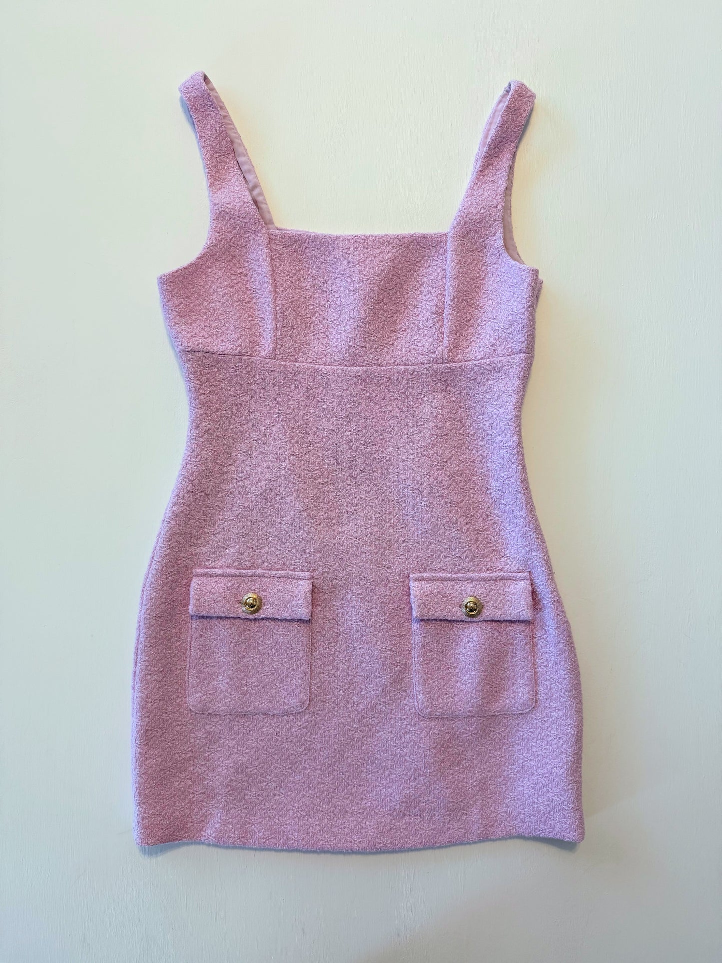 Brianne Square Neck Tweed Mini Dress