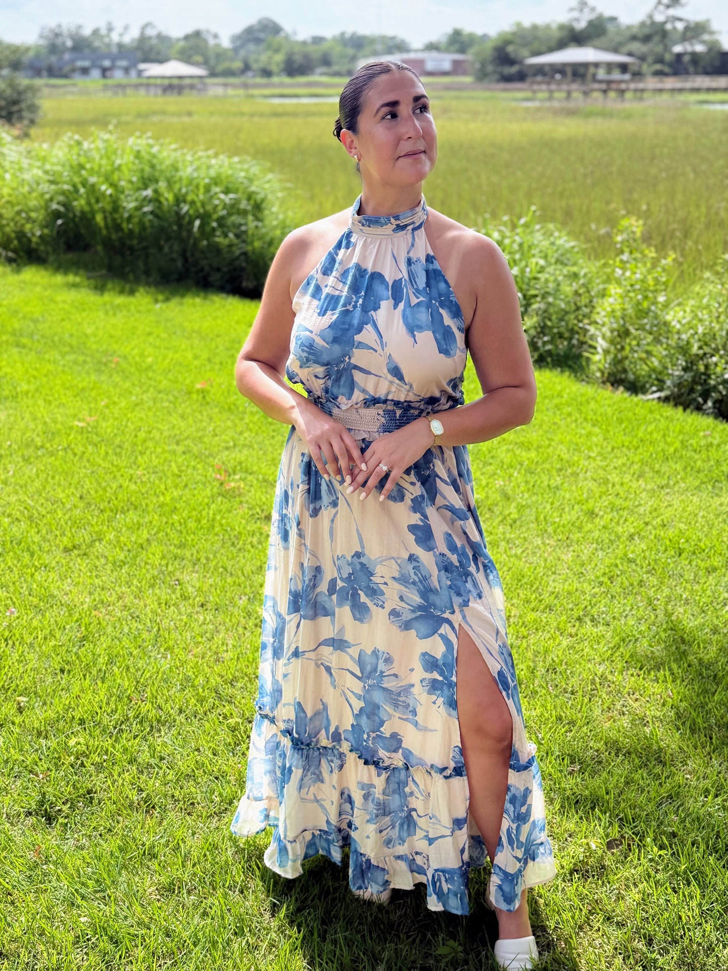 Harlow Floral Halter Maxi Dress