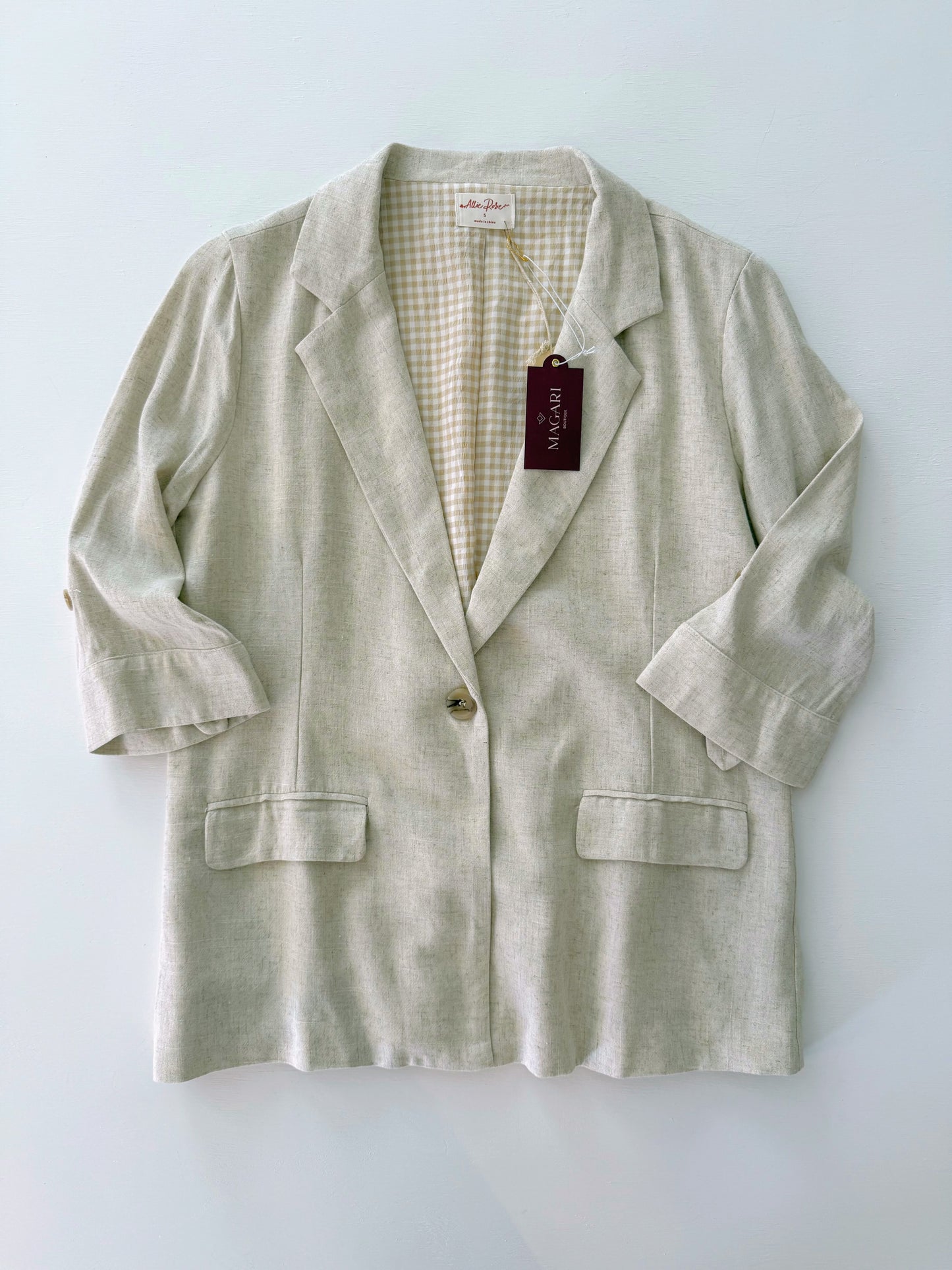 Dawson Front Button Linen Blazer