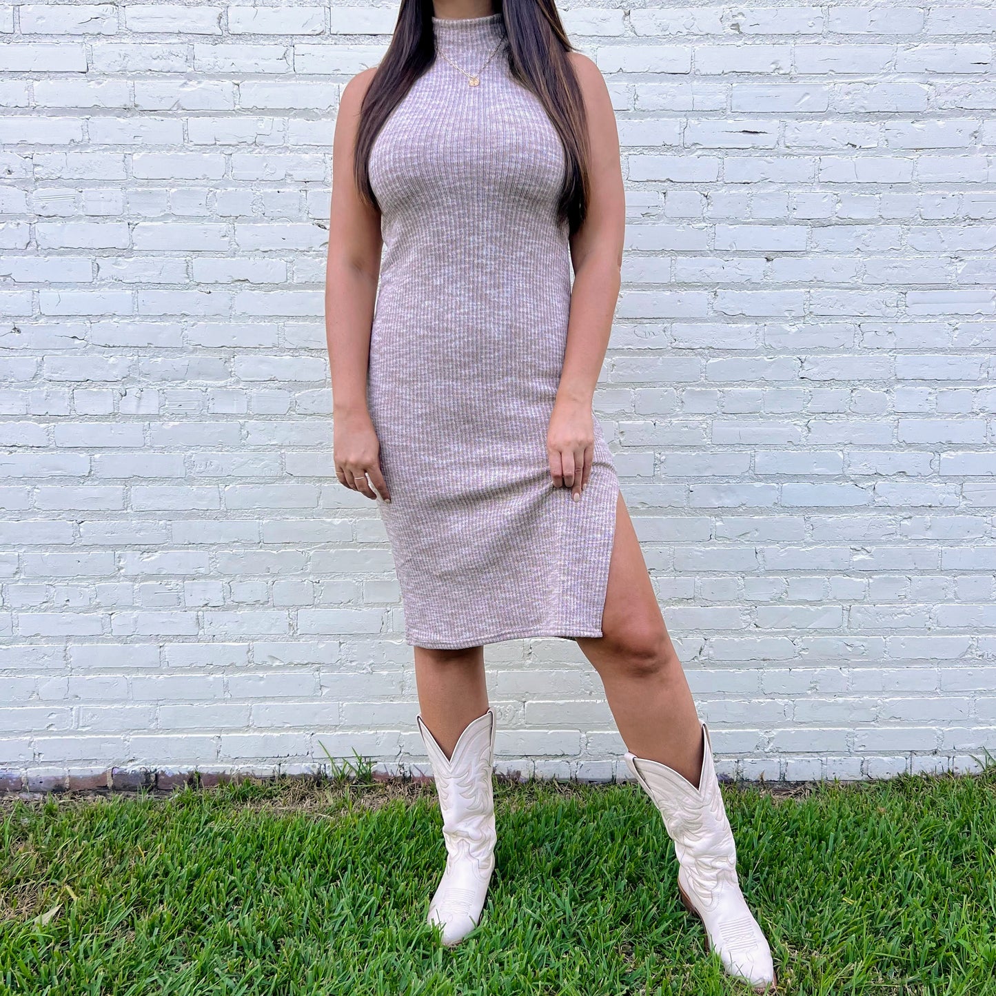 Magnolia Mock Neck Sweater Dress