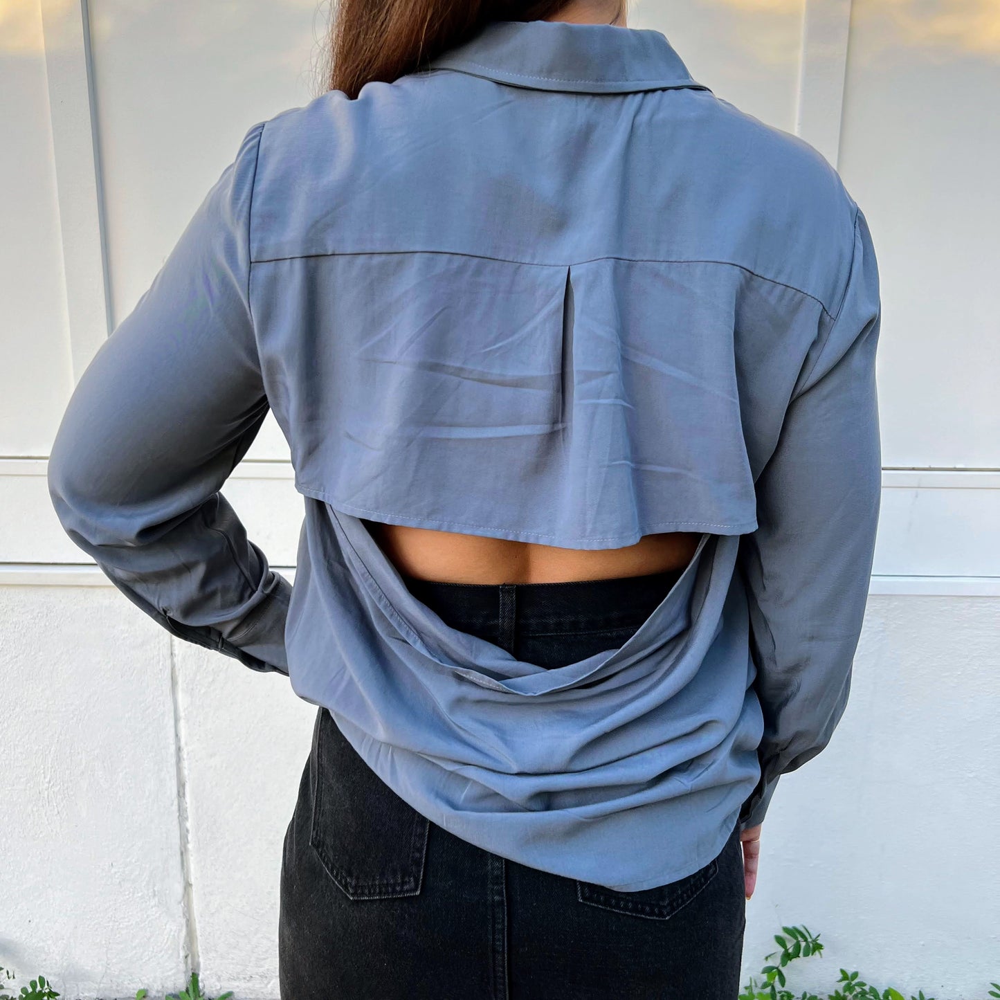 Brennon Open Back Button Down Shirt