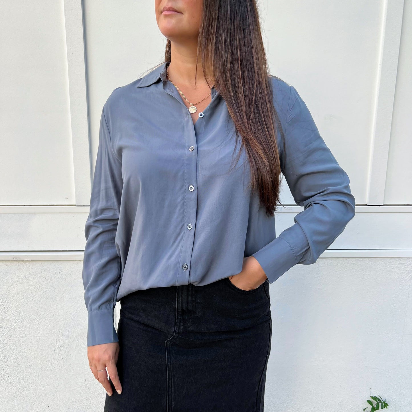 Brennon Open Back Button Down Shirt
