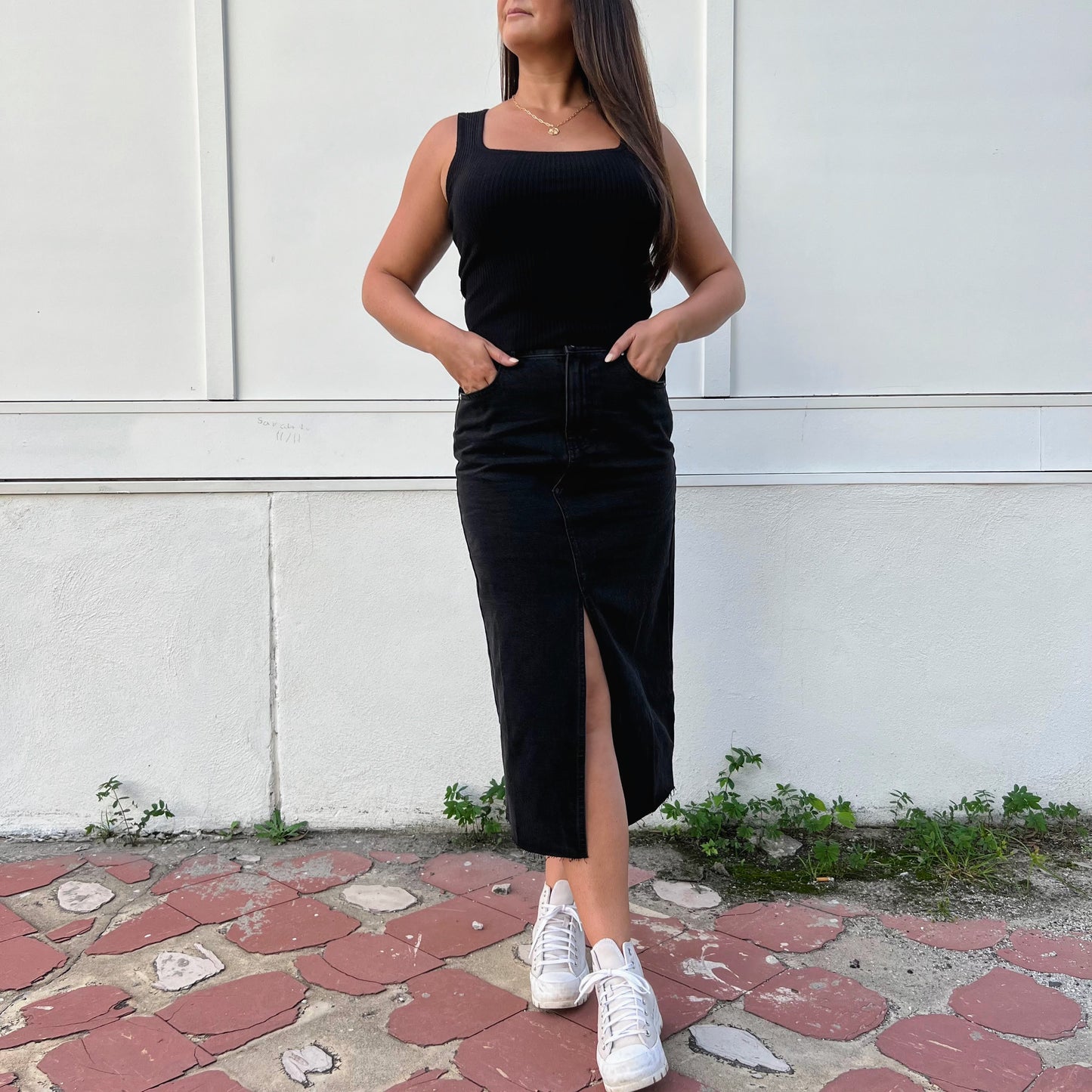 Halsey Square-Neck Knit Tank