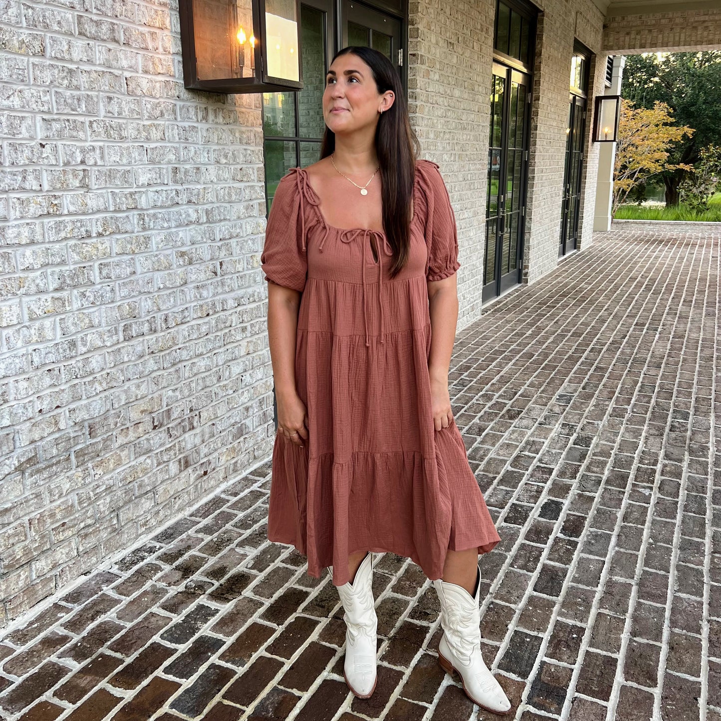 Macon Terracotta Midi Dress