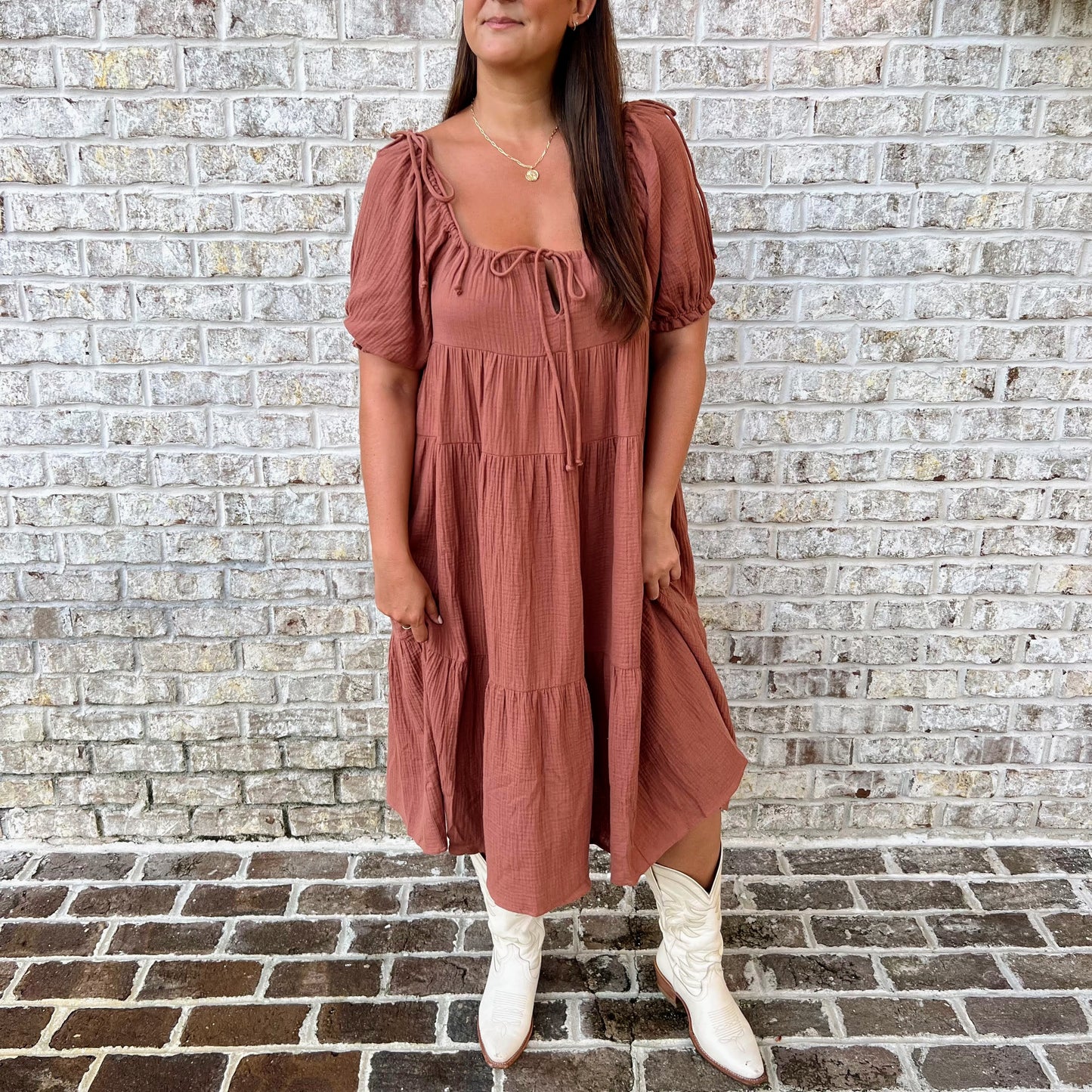 Macon Terracotta Midi Dress