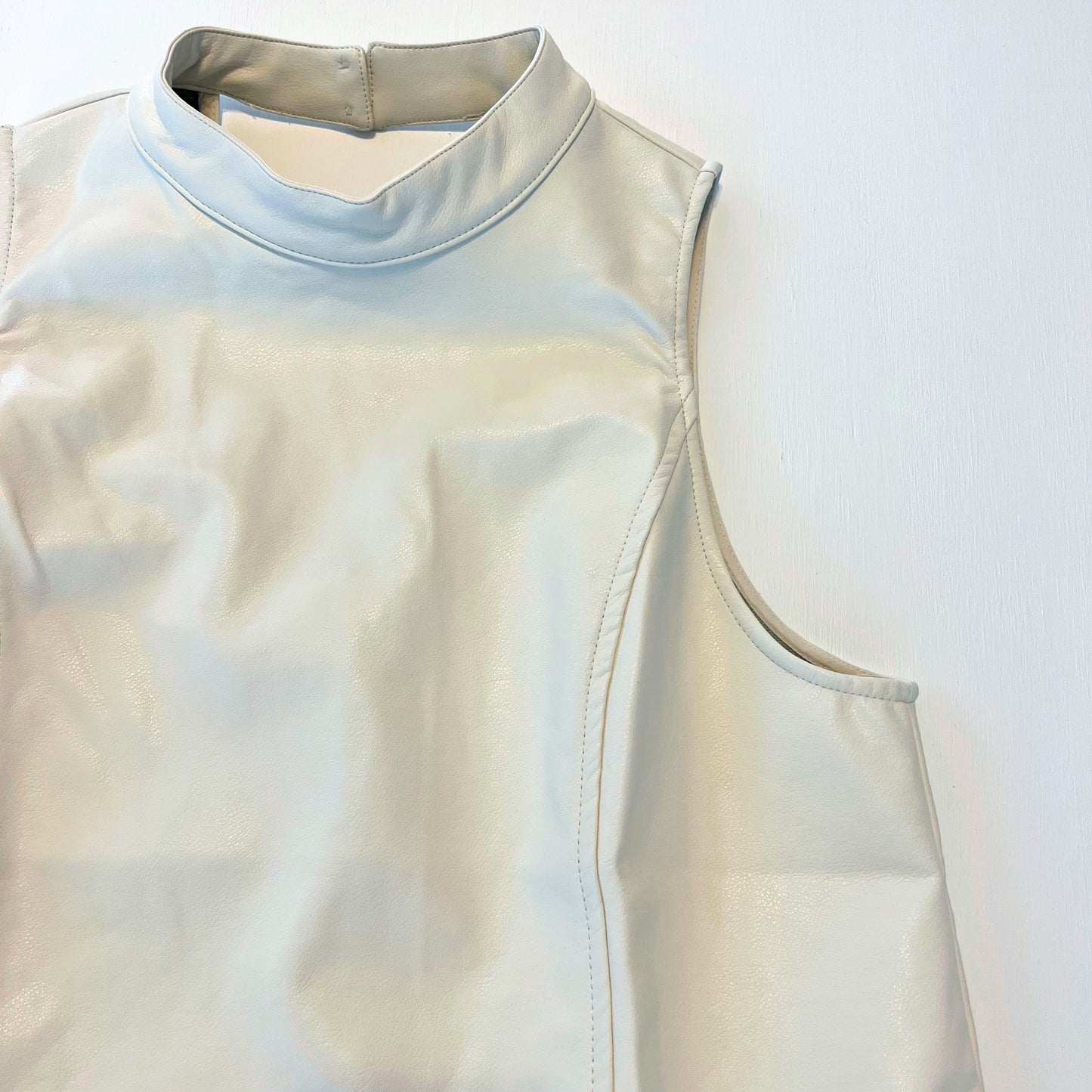 Aldine Faux Leather Halter Top