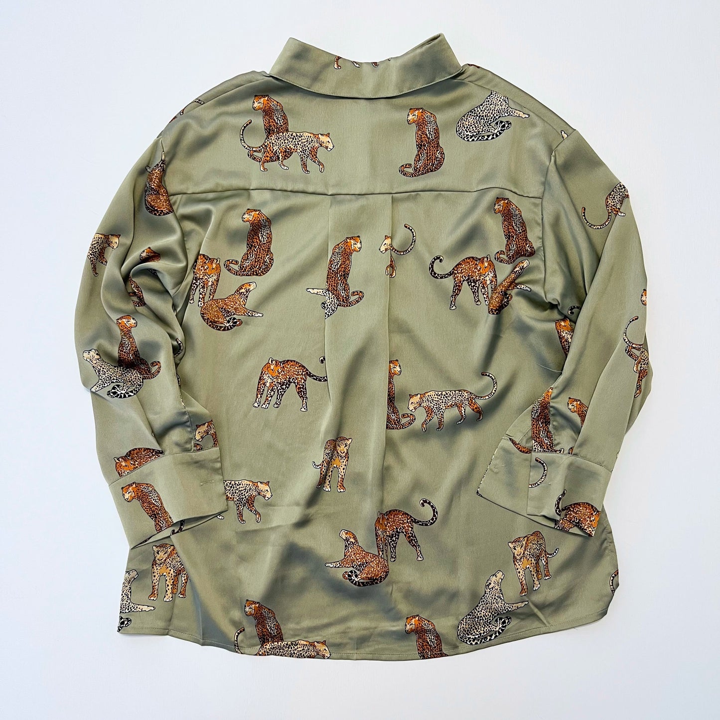 Selena Satin Leopard Print Blouse