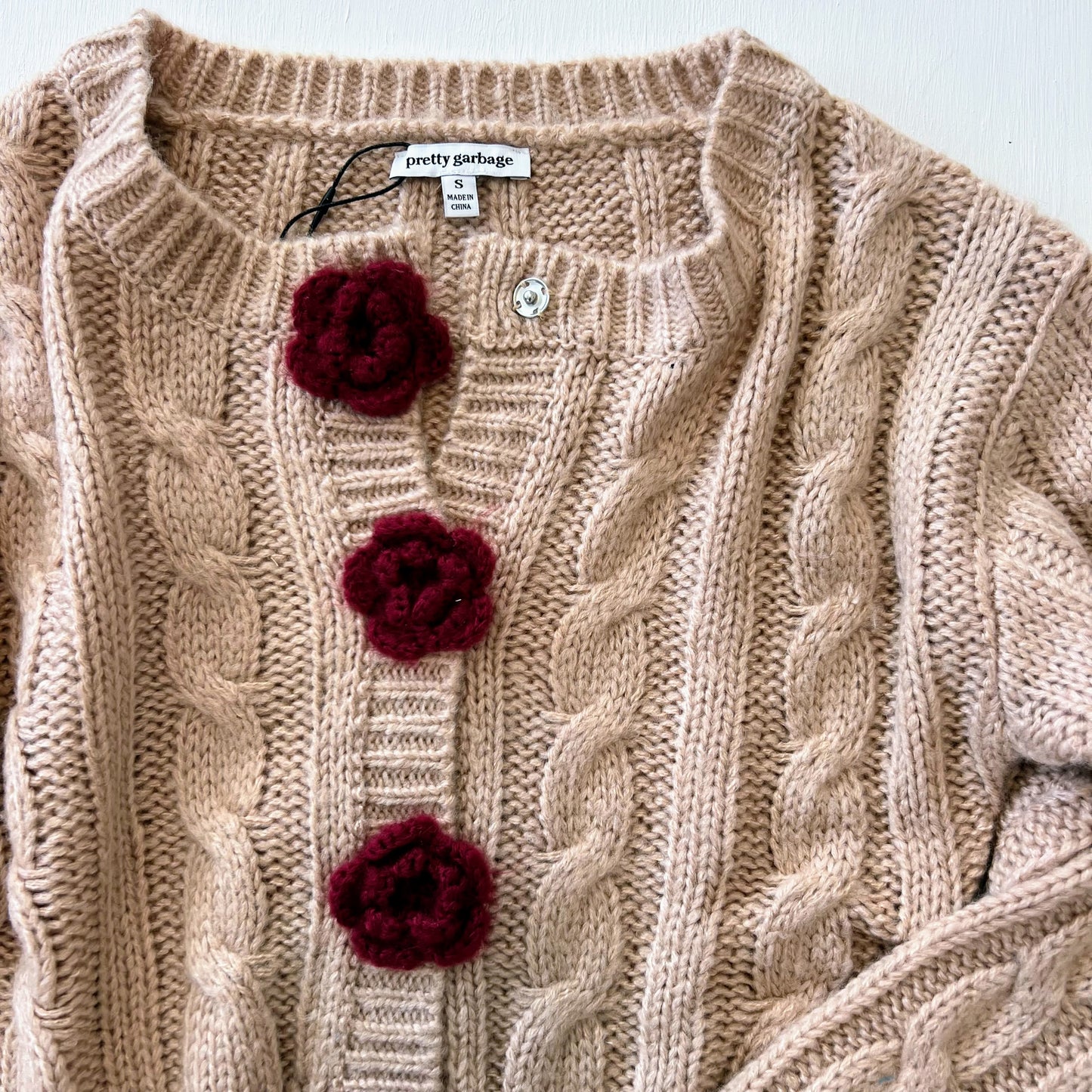 Rose Snap Button Cardigan