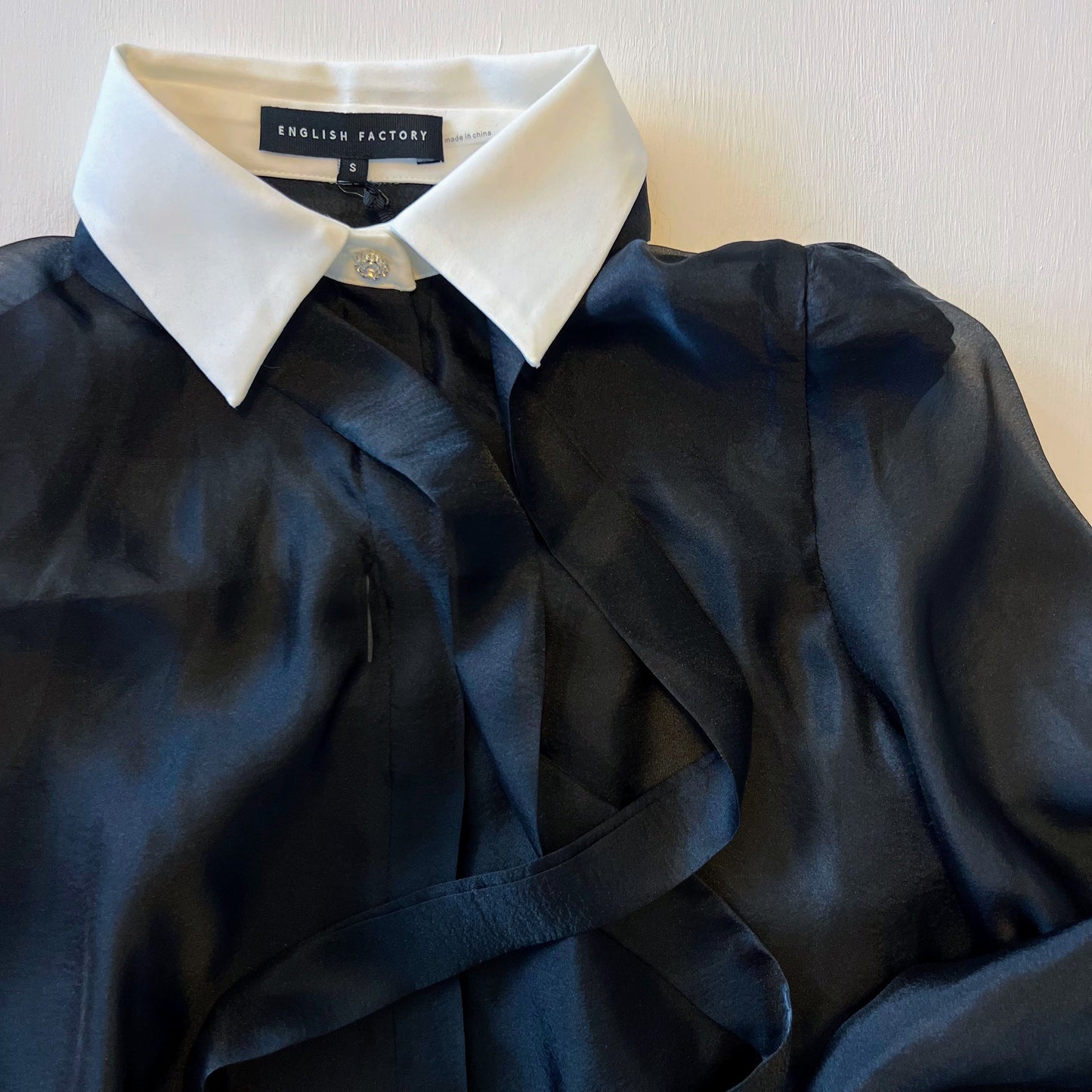 Laurel Sheer Collared Blouse with Tie
