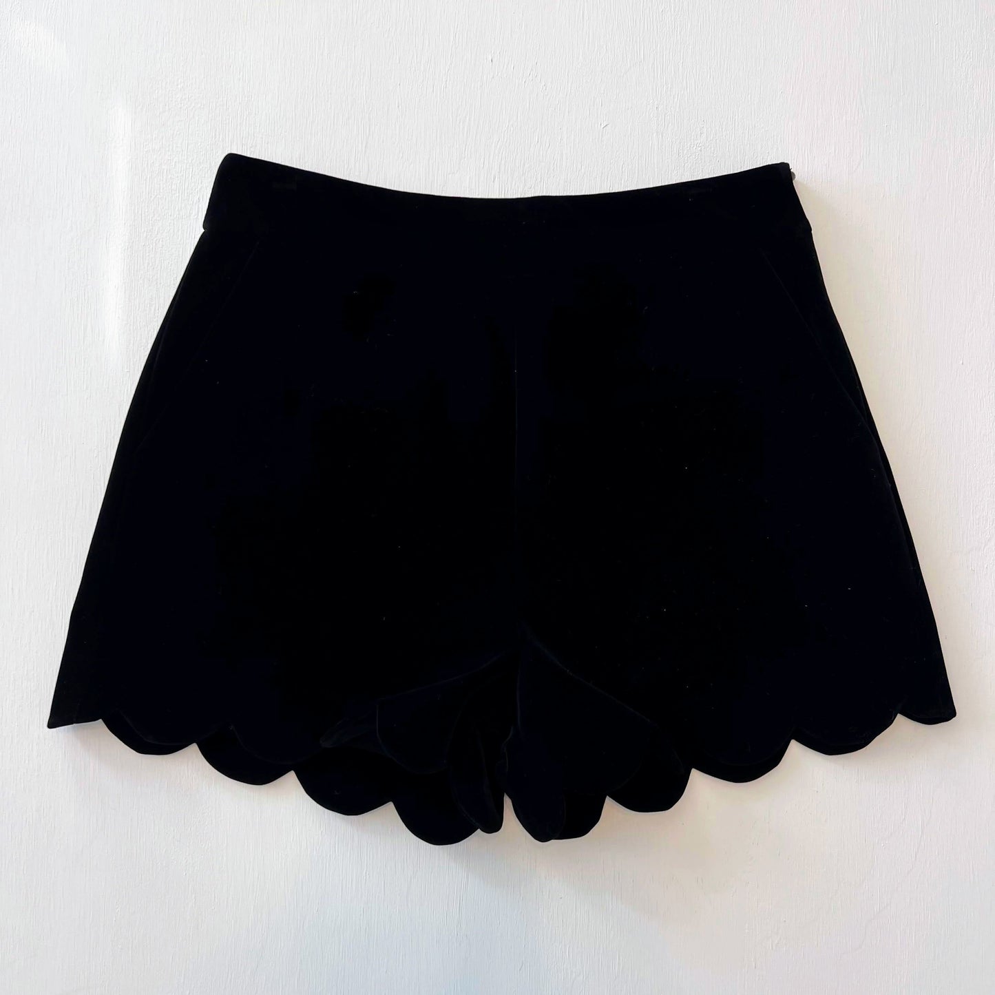 Adaline Scalloped Velvet Shorts