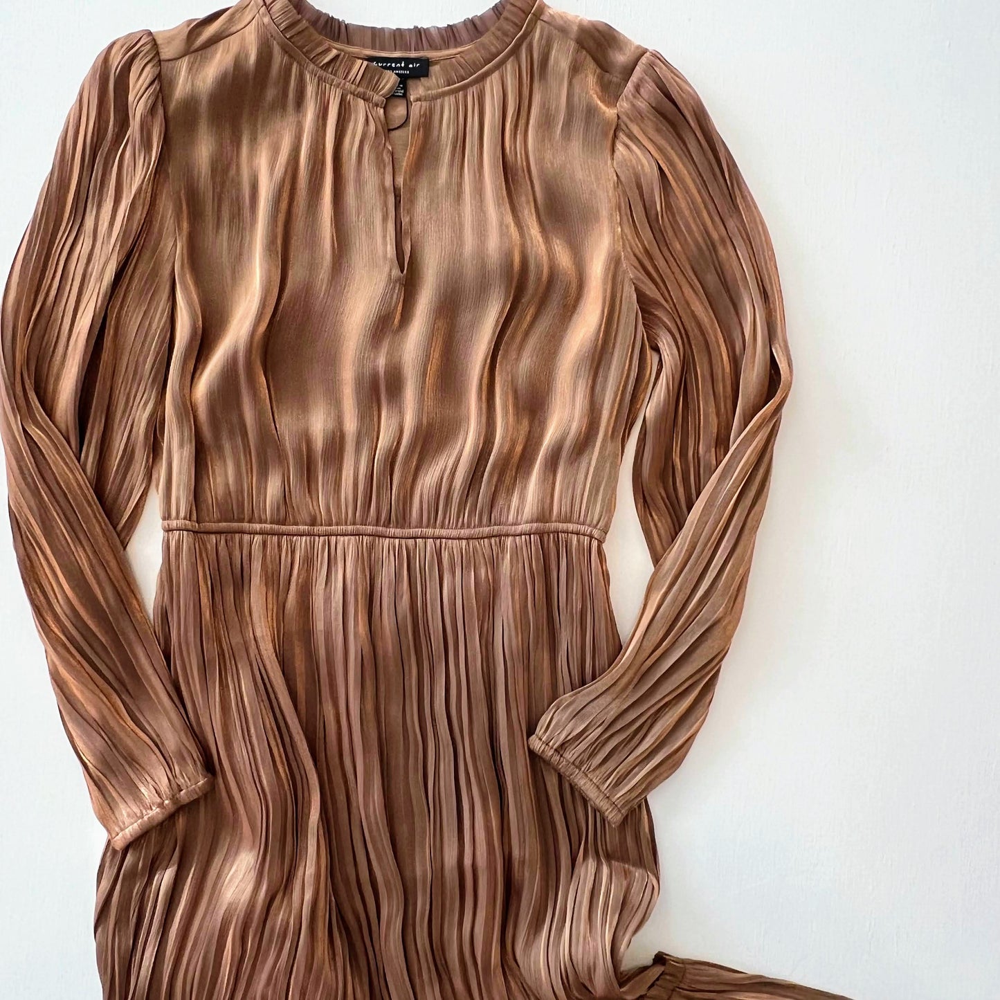 Alice Golden Pleated Maxi Dress