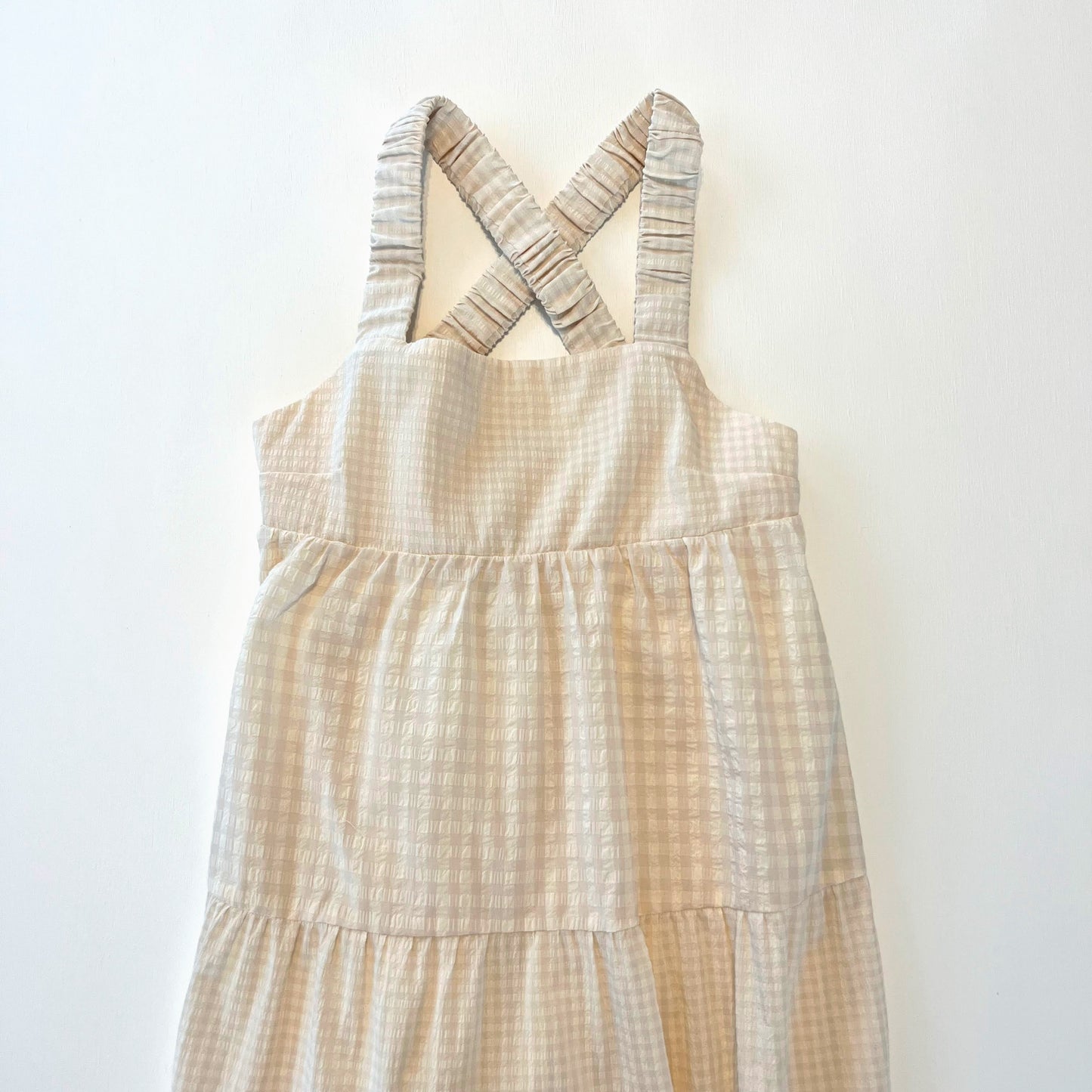Carmine Crisscross Gingham Dress