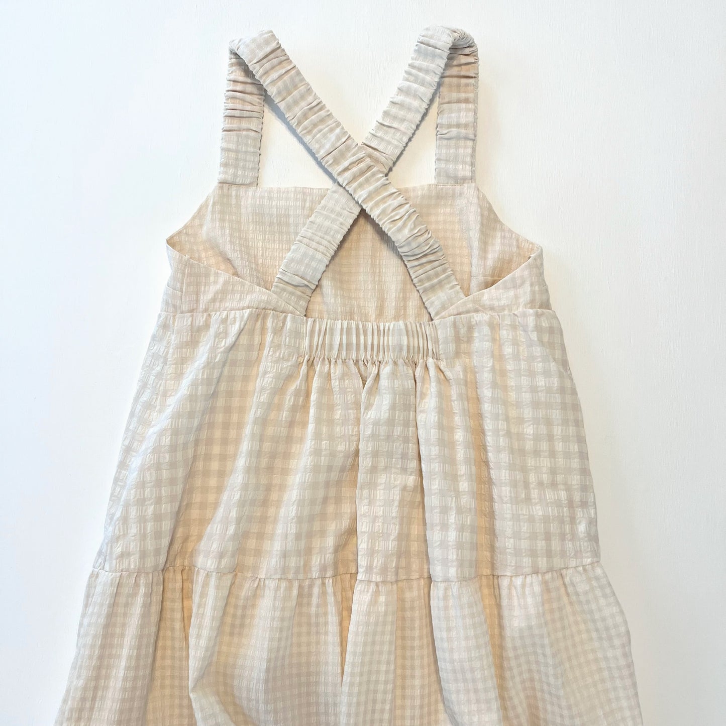 Carmine Crisscross Gingham Dress