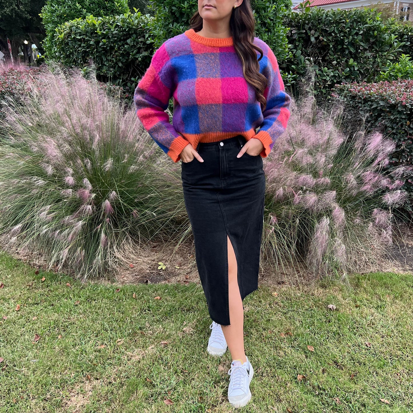 Percy Plaid Crew Neck Sweater