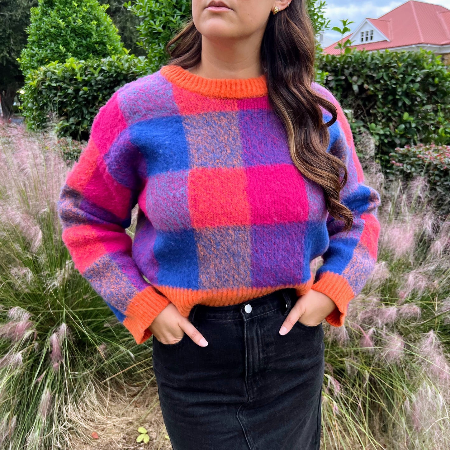 Percy Plaid Crew Neck Sweater