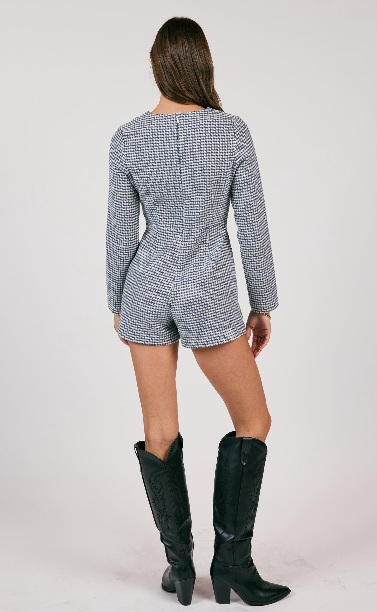 Quinn Tailored Houndstooth Romper