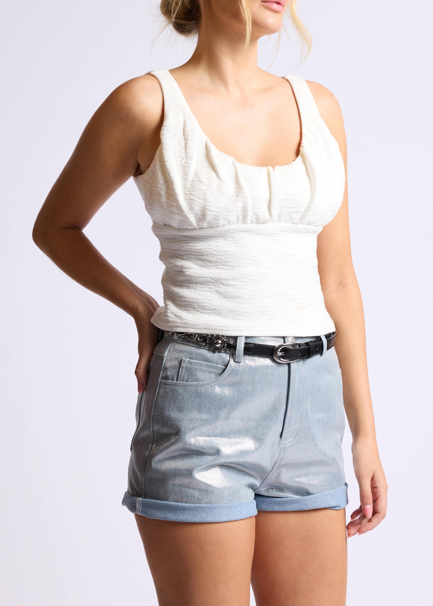 Capri Shirred Bodice Tank Top