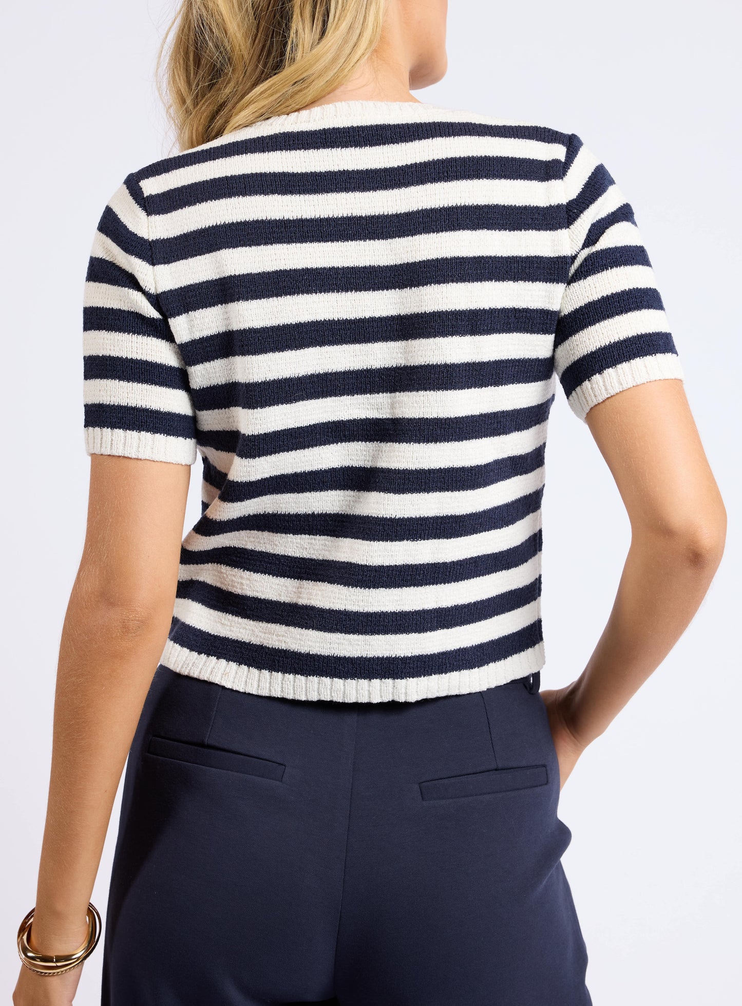 Daphne Striped Button Cardigan
