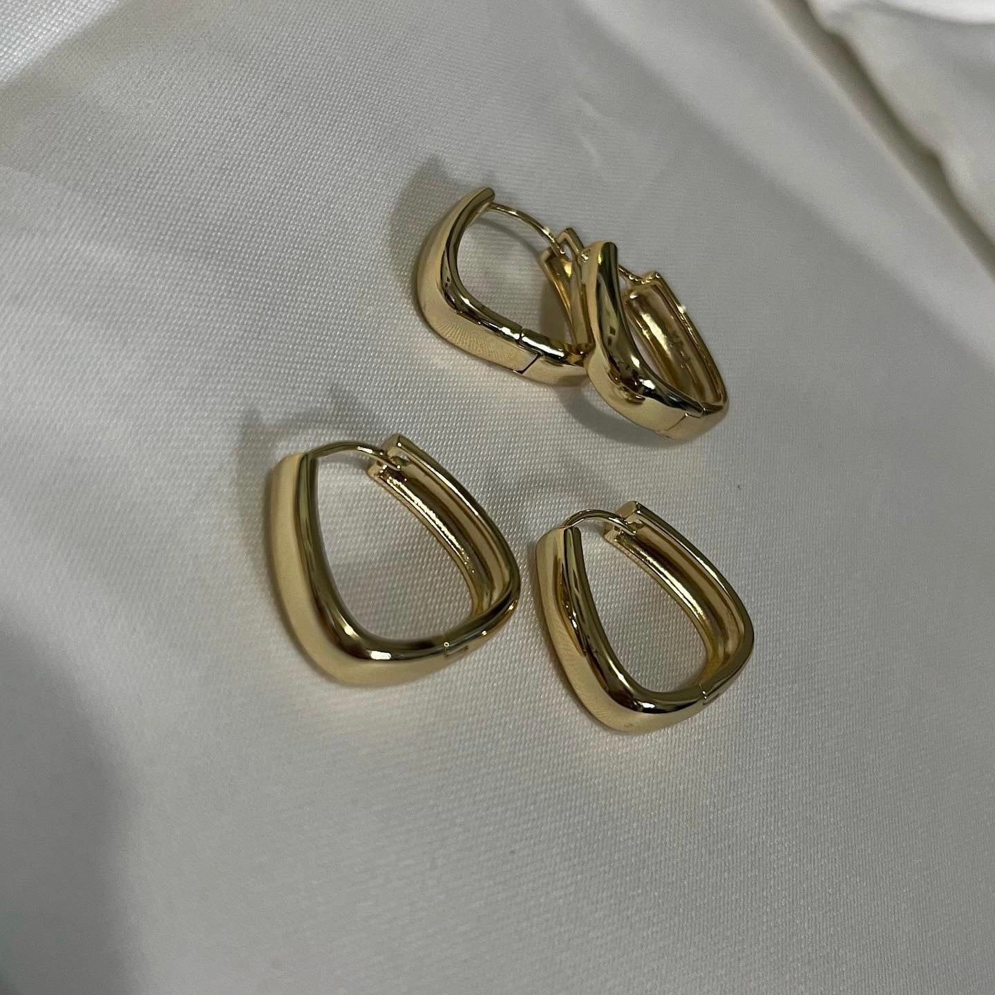 Triangle Shape Gold Filled Huggies