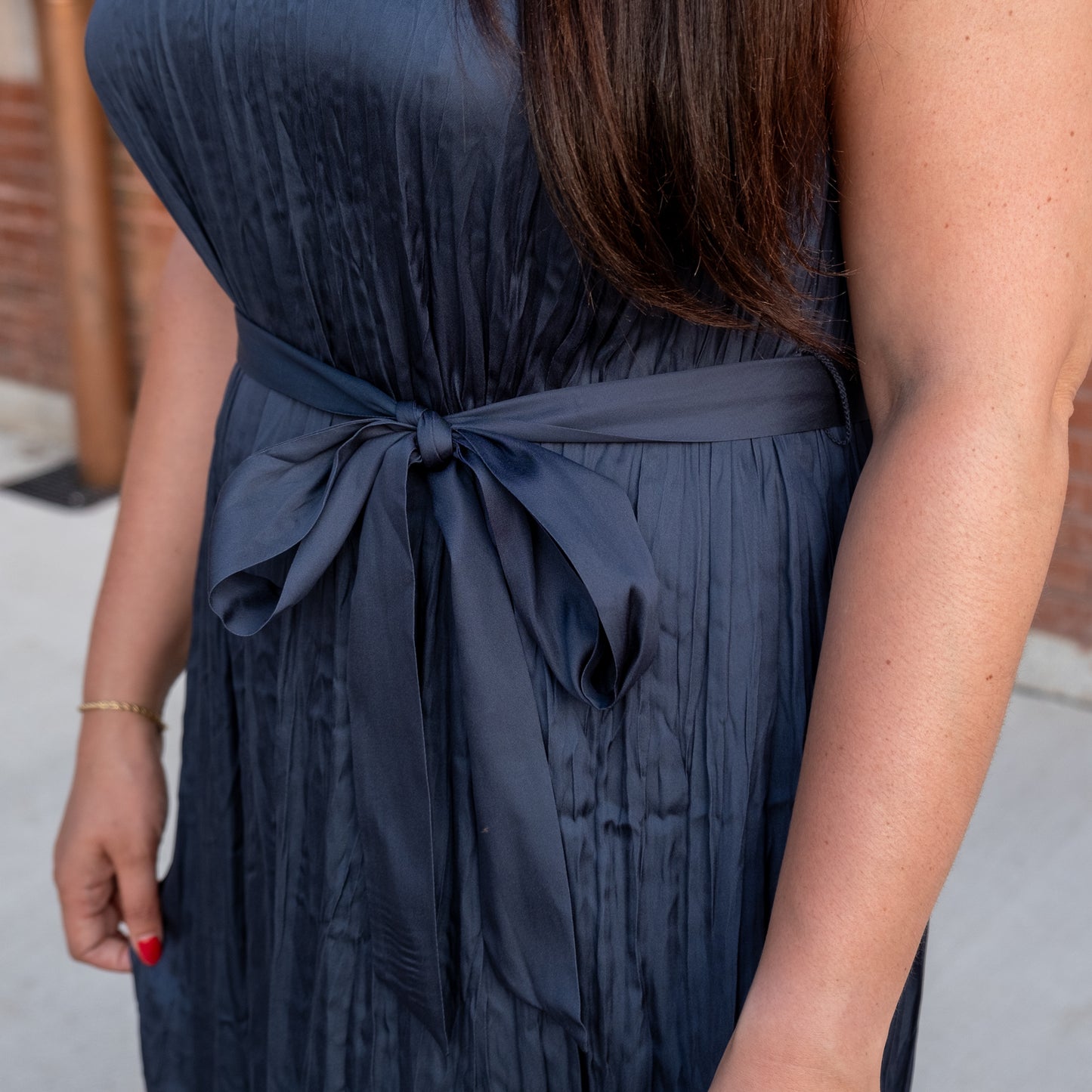 Betsy Belted Ruched Maxi Dress