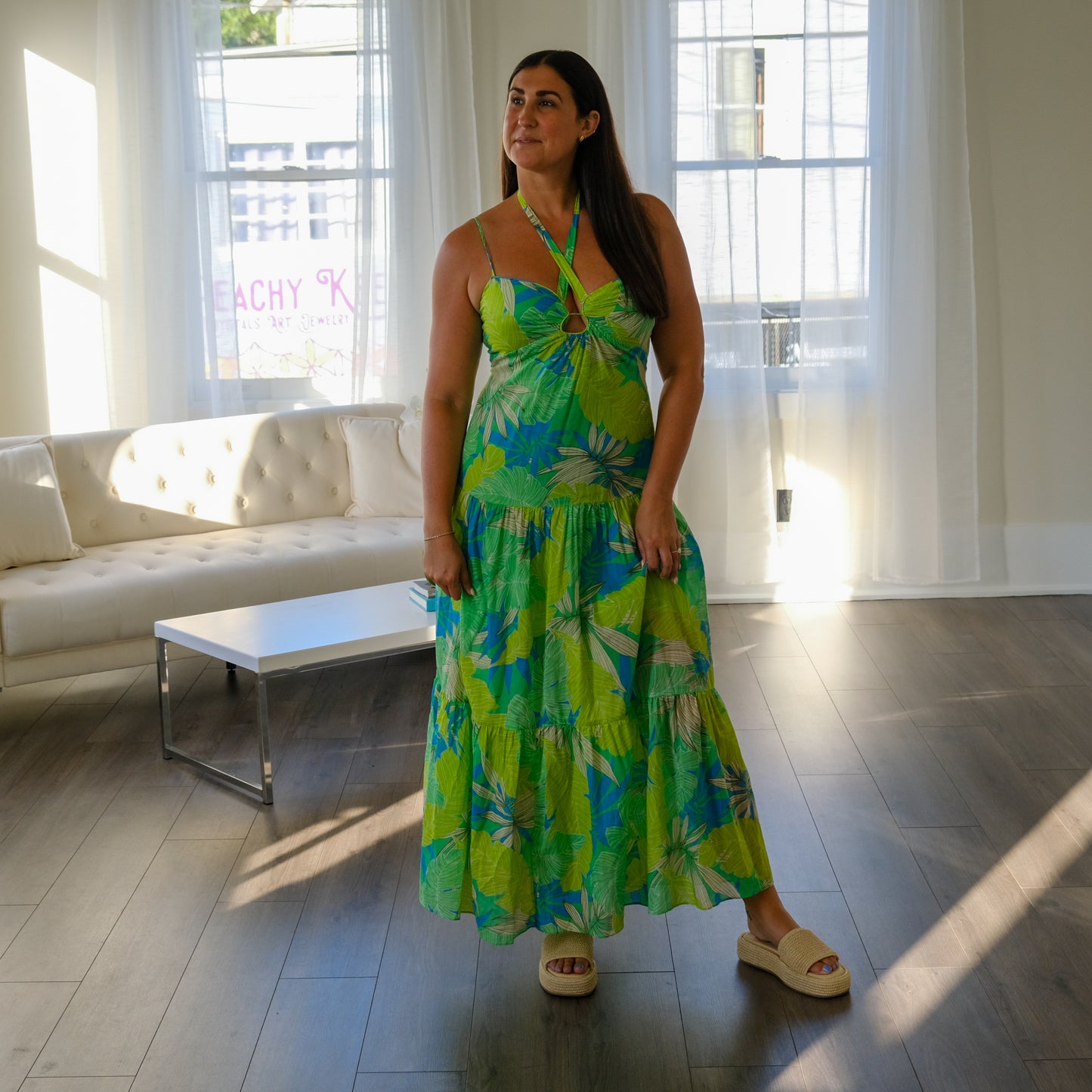 Saylor Tropical Key Hole Maxi Dress