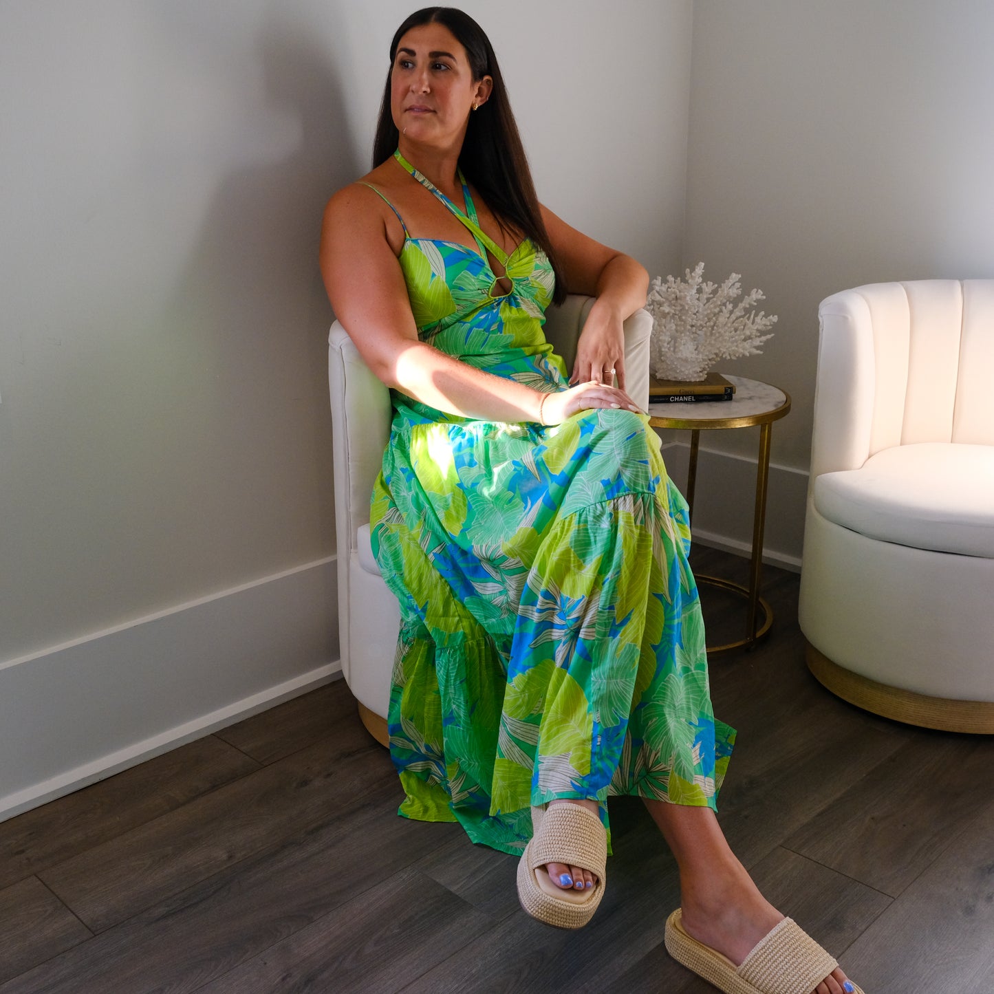 Saylor Tropical Key Hole Maxi Dress