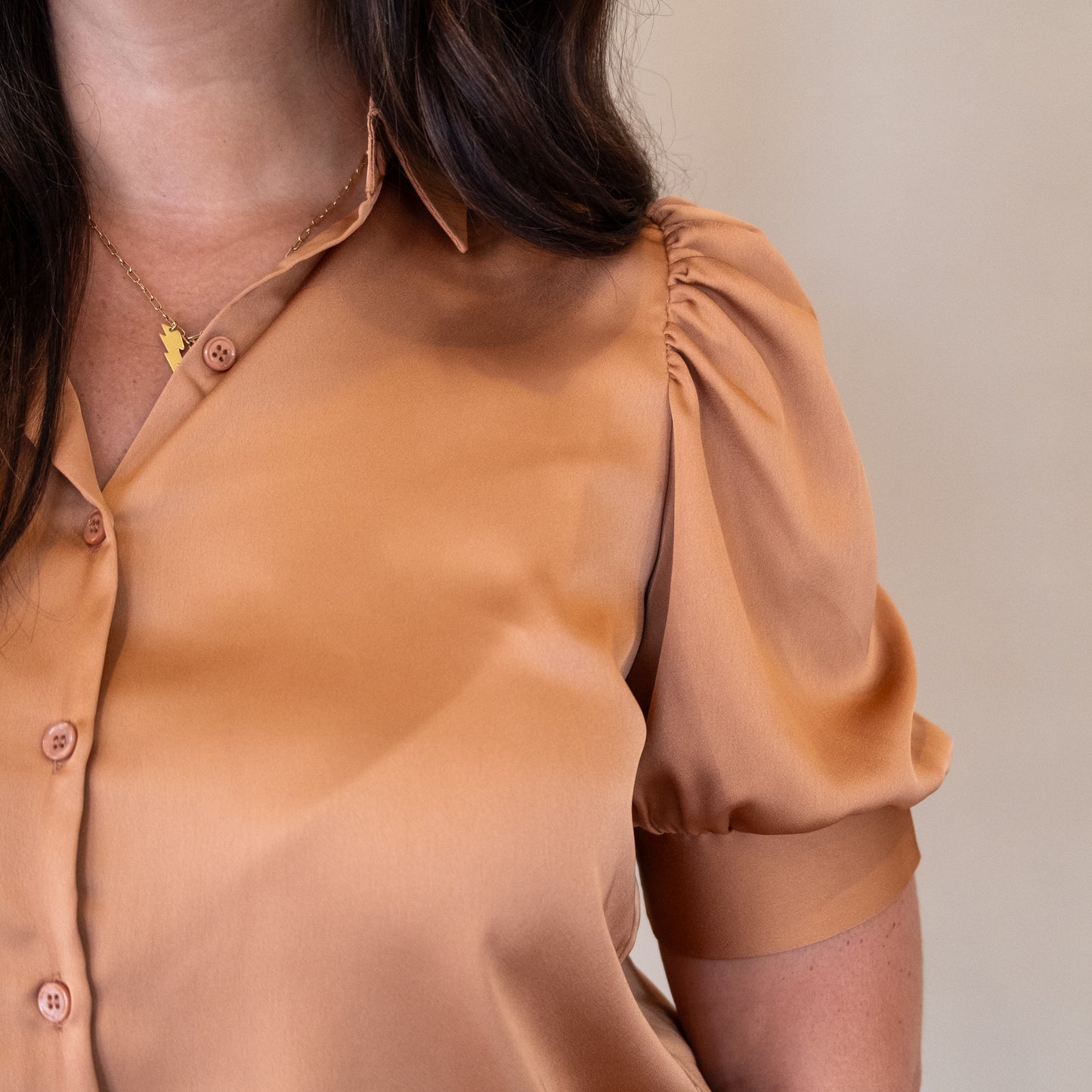 Corinne Shirred Sleeve Blouse