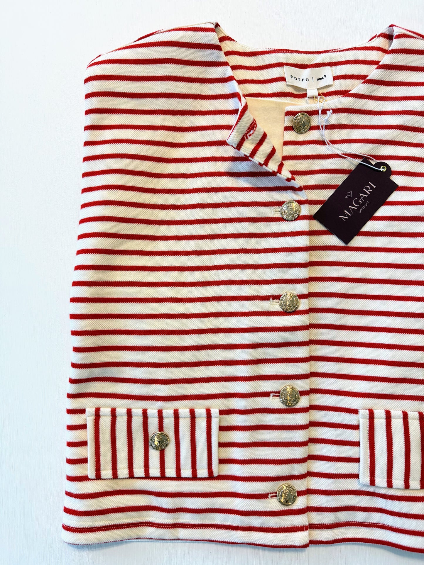 Marietta Striped Sleeveless Vest